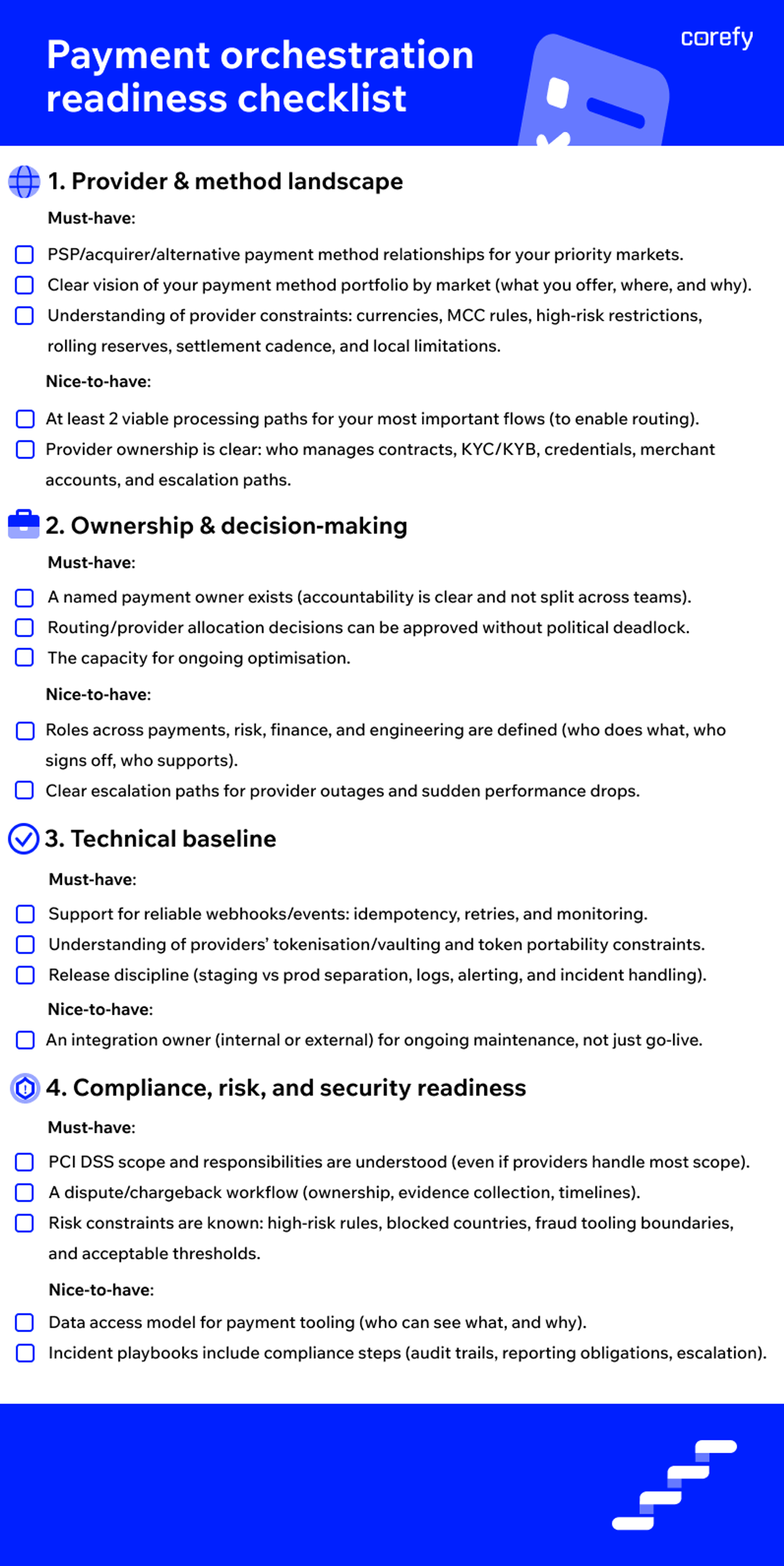 Payment orchestration readiness checklist