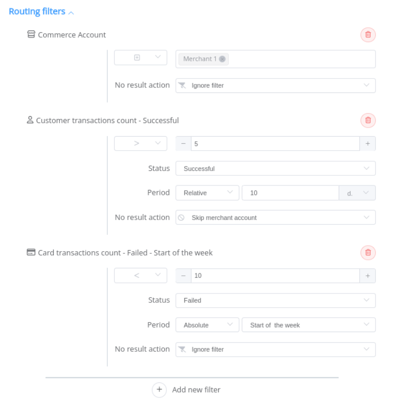 Corefy routing filters