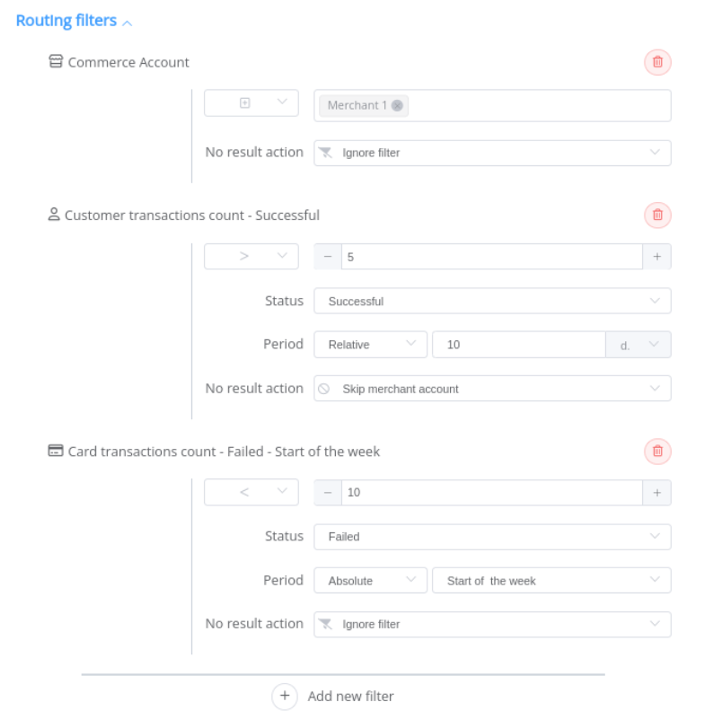 Corefy routing filters