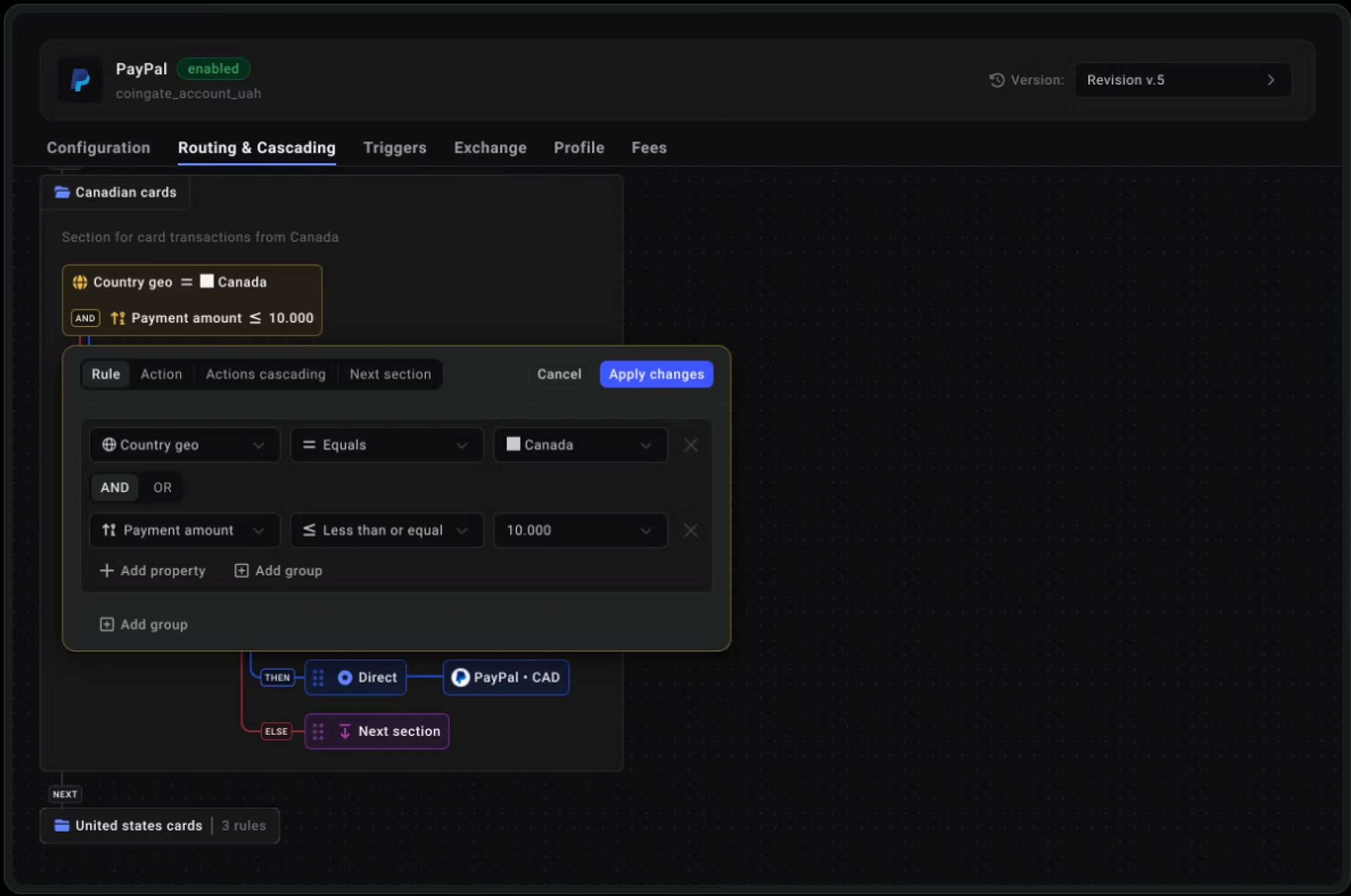 Payment routing software