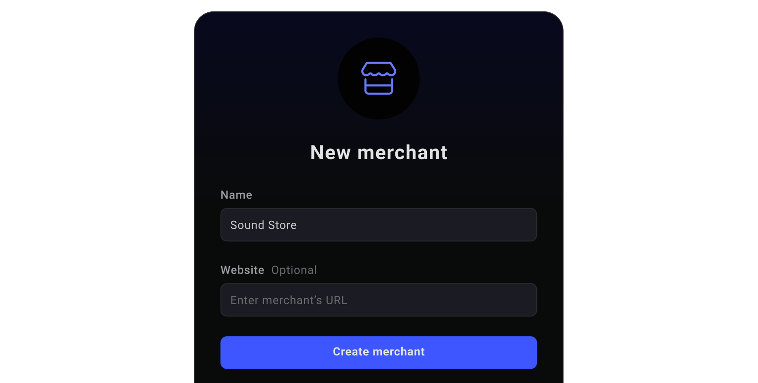 Create merchant account