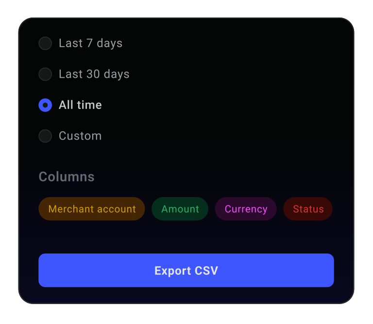 Reports and exports