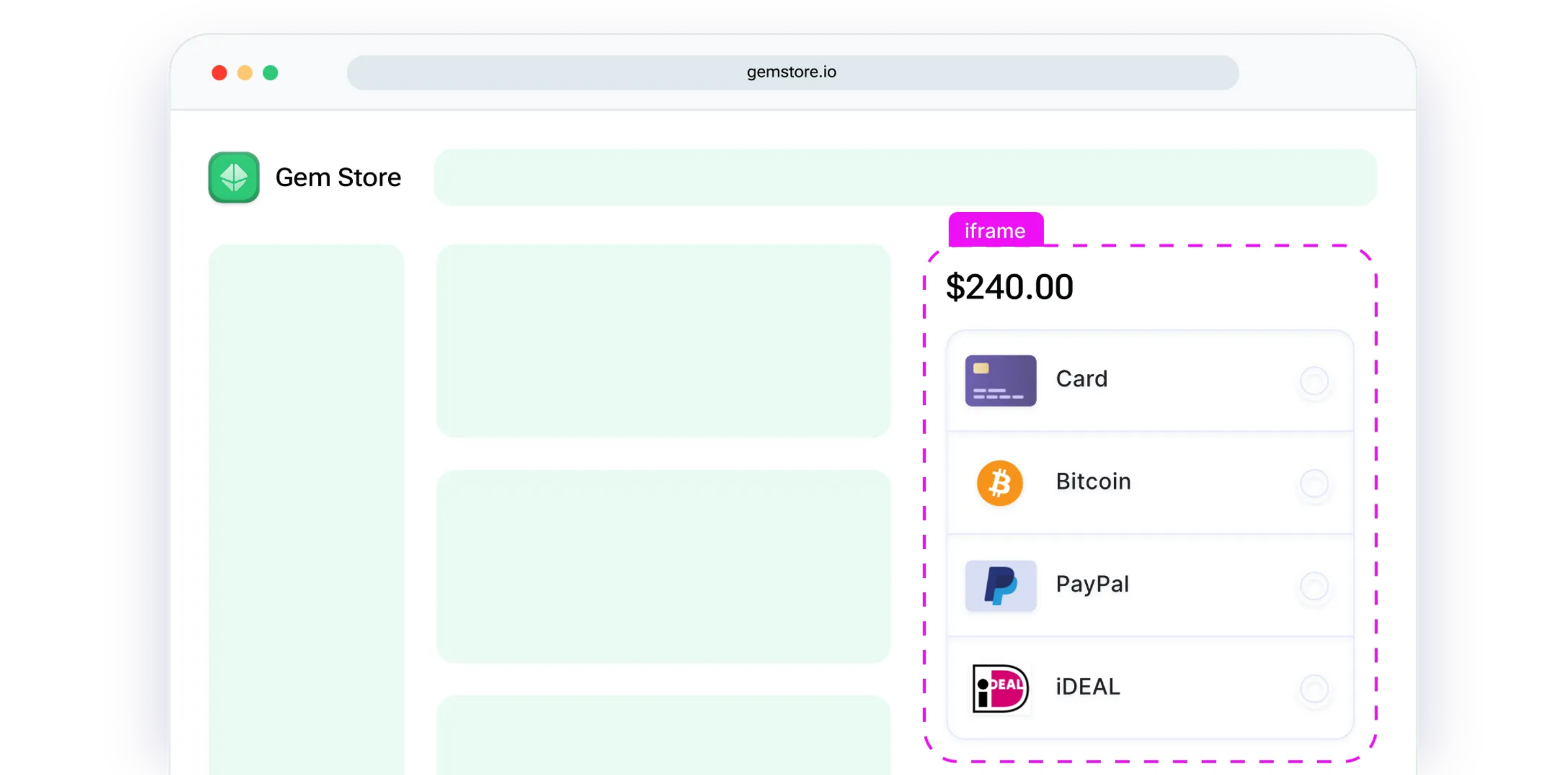 Embedded checkout