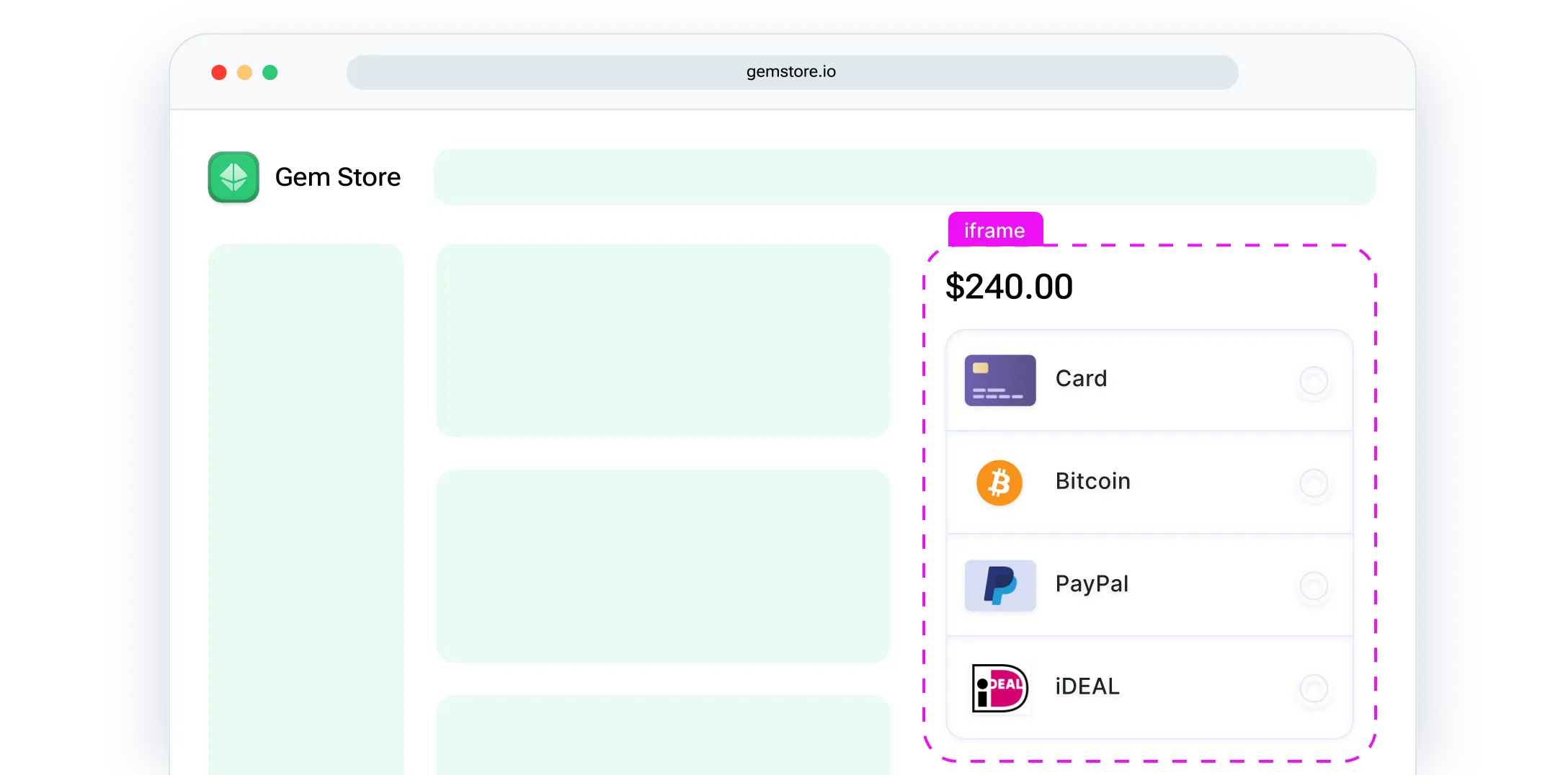 Embedded checkout