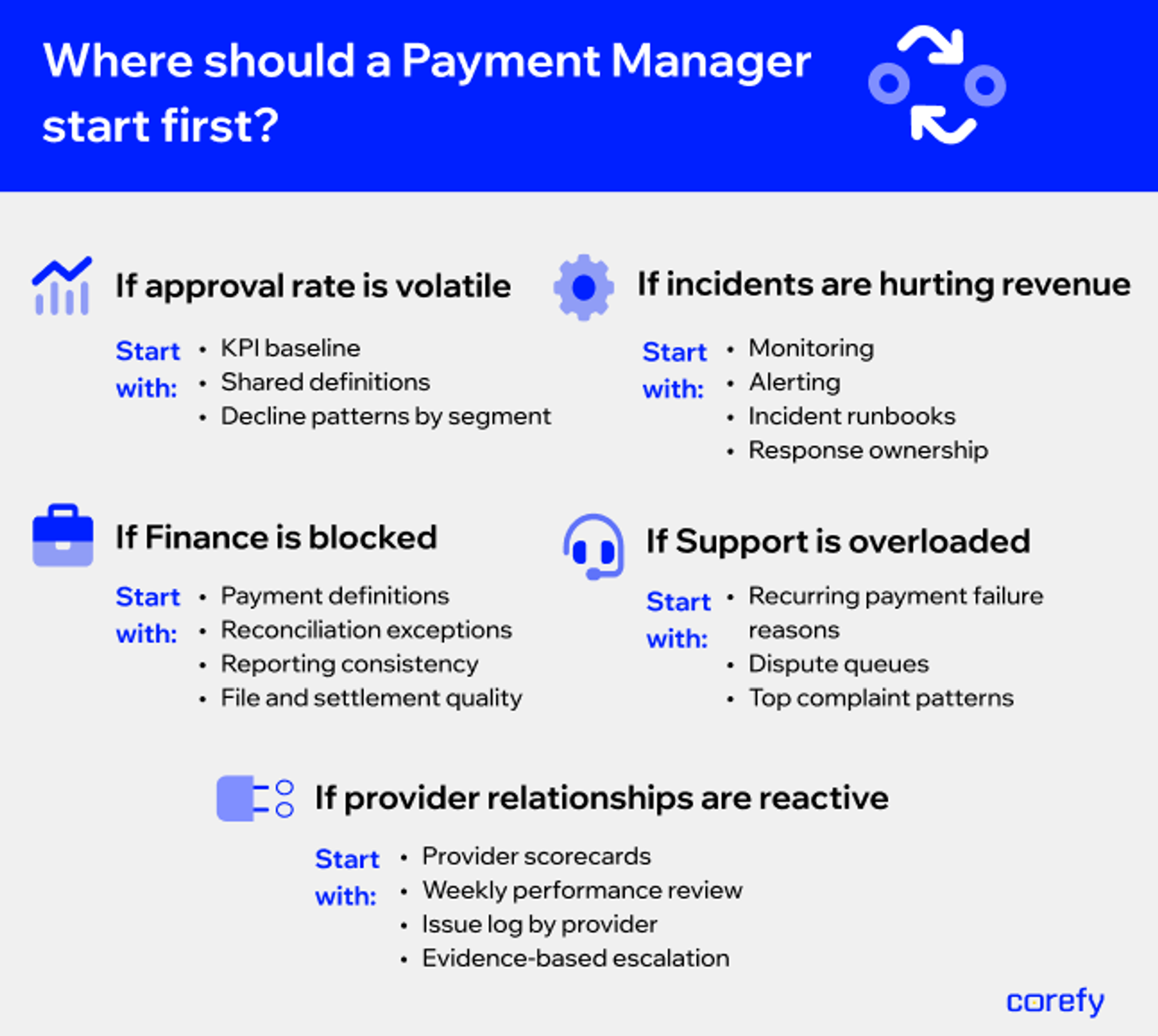 Payment manager action plan