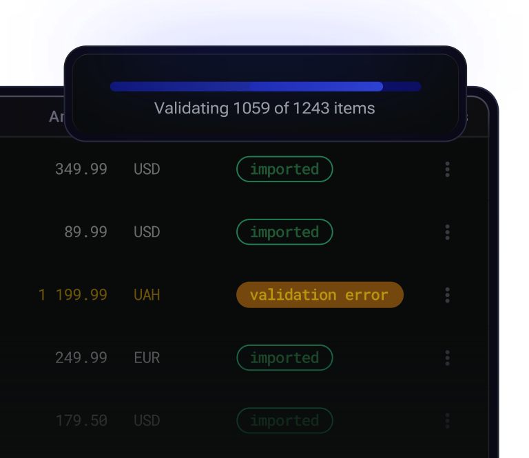 Validation as you upload