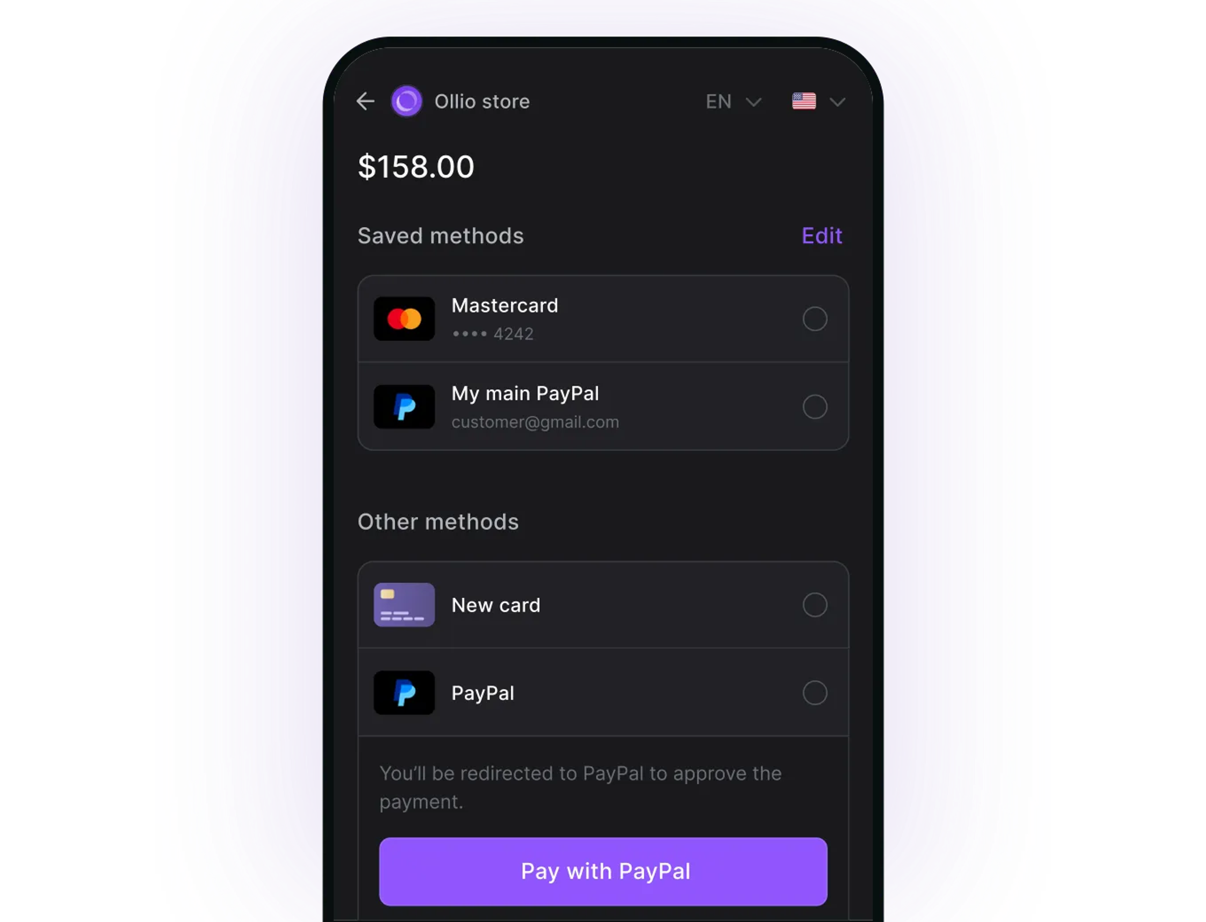 Checkout user interface