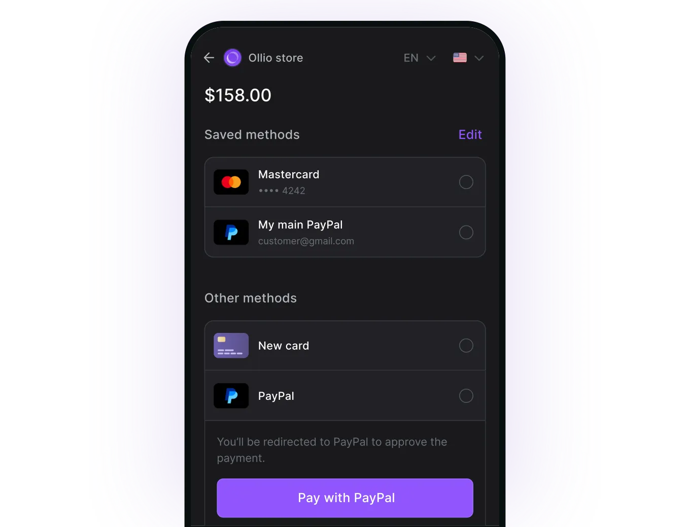 Checkout user interface