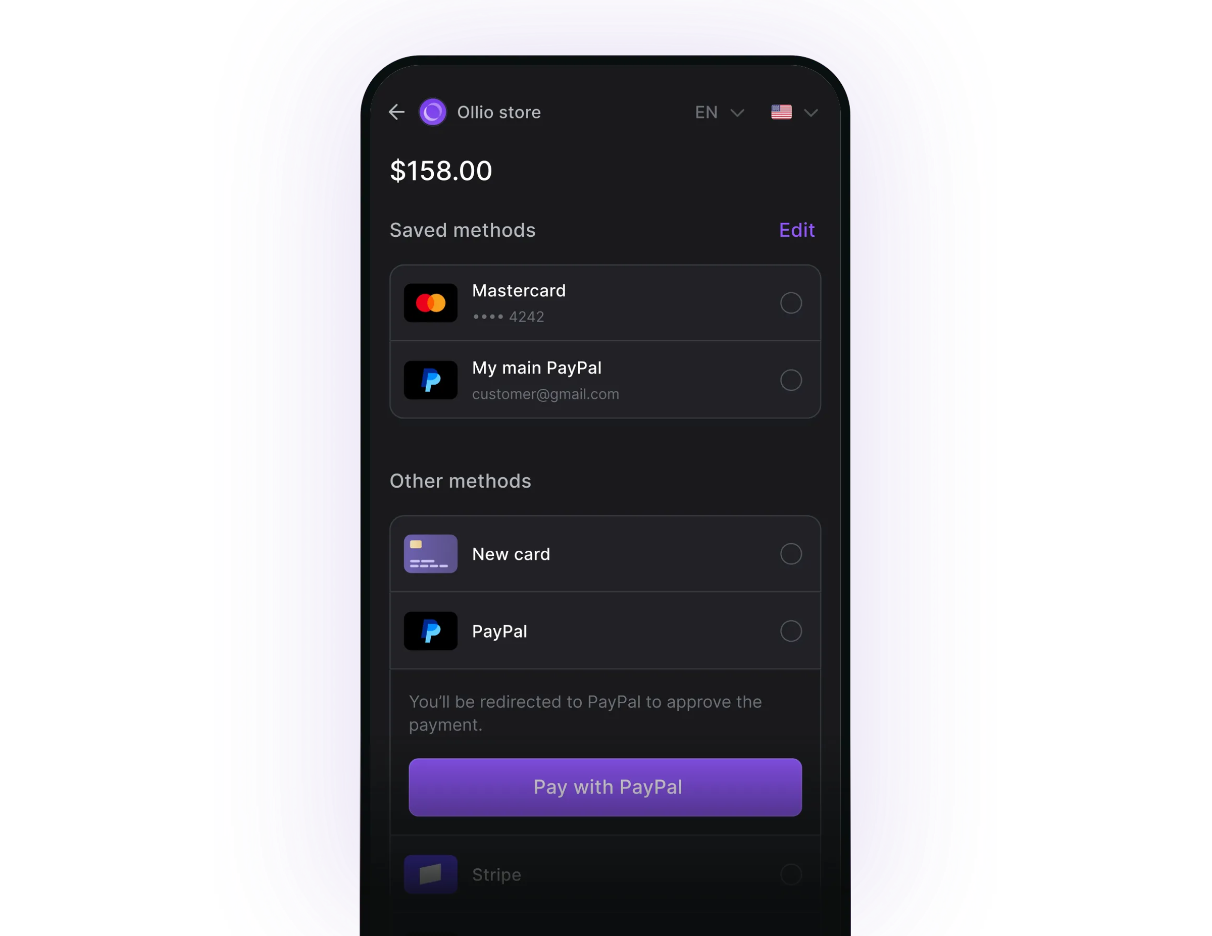 Checkout user interface