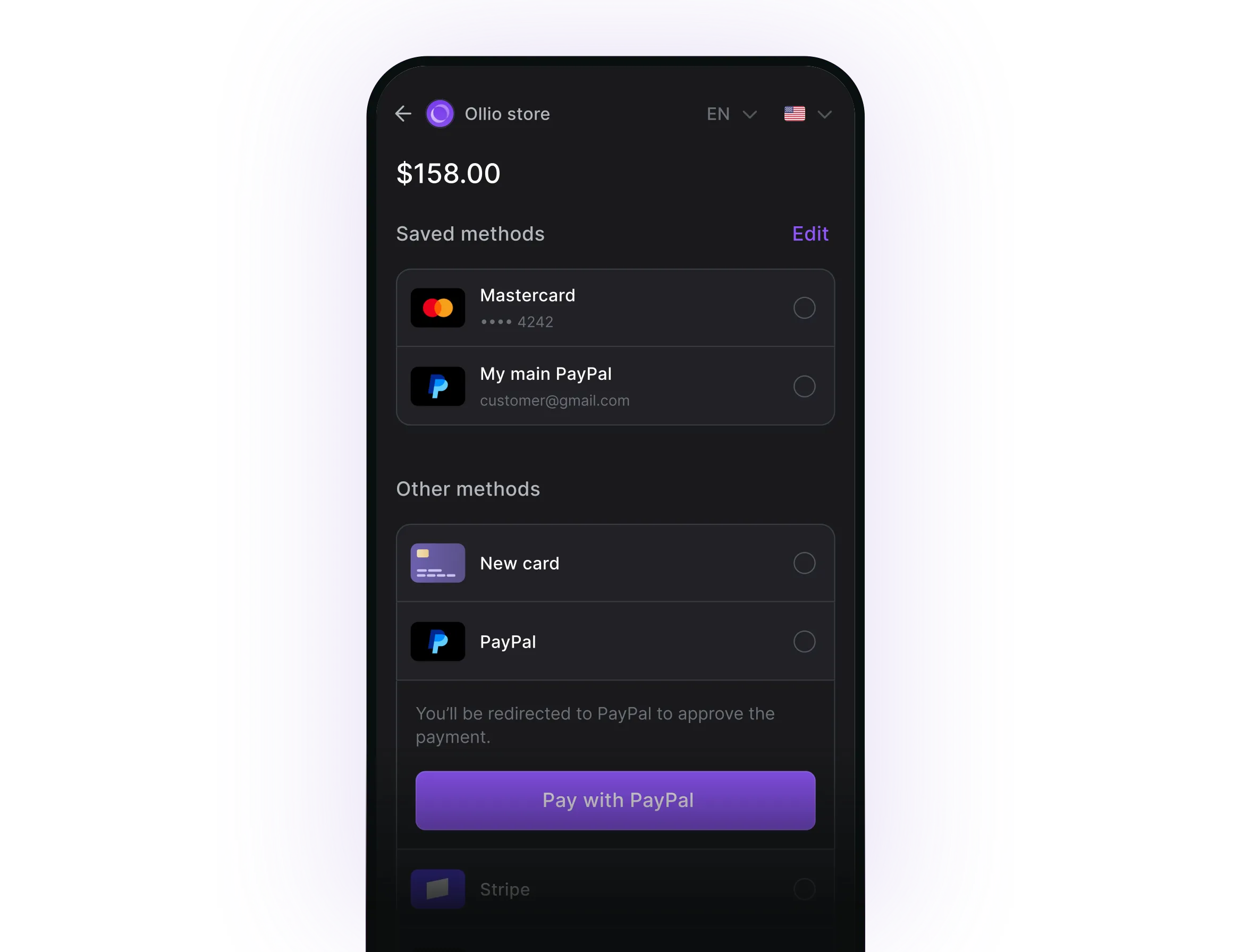 Checkout user interface