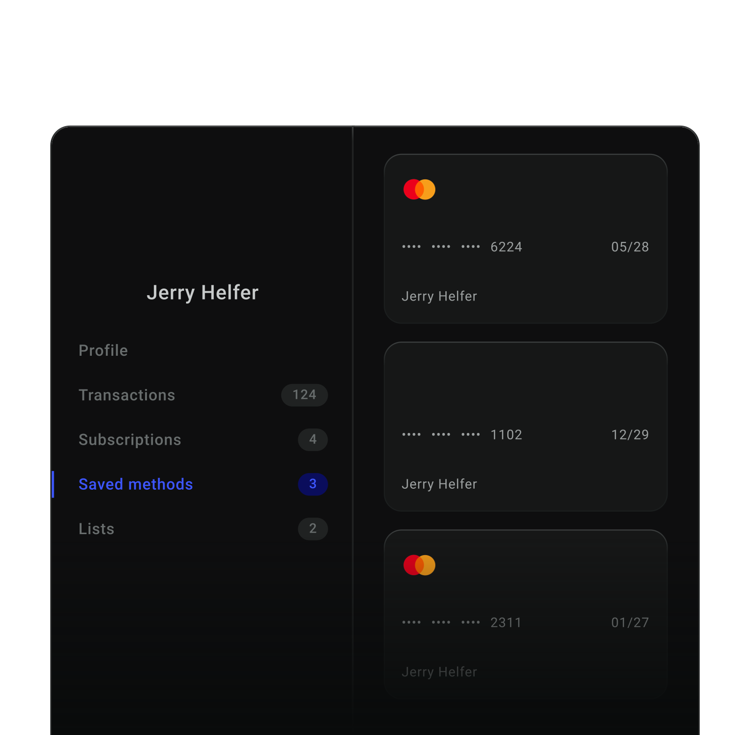 Customer menu