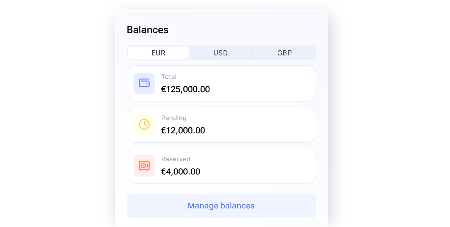 Currency balances UI