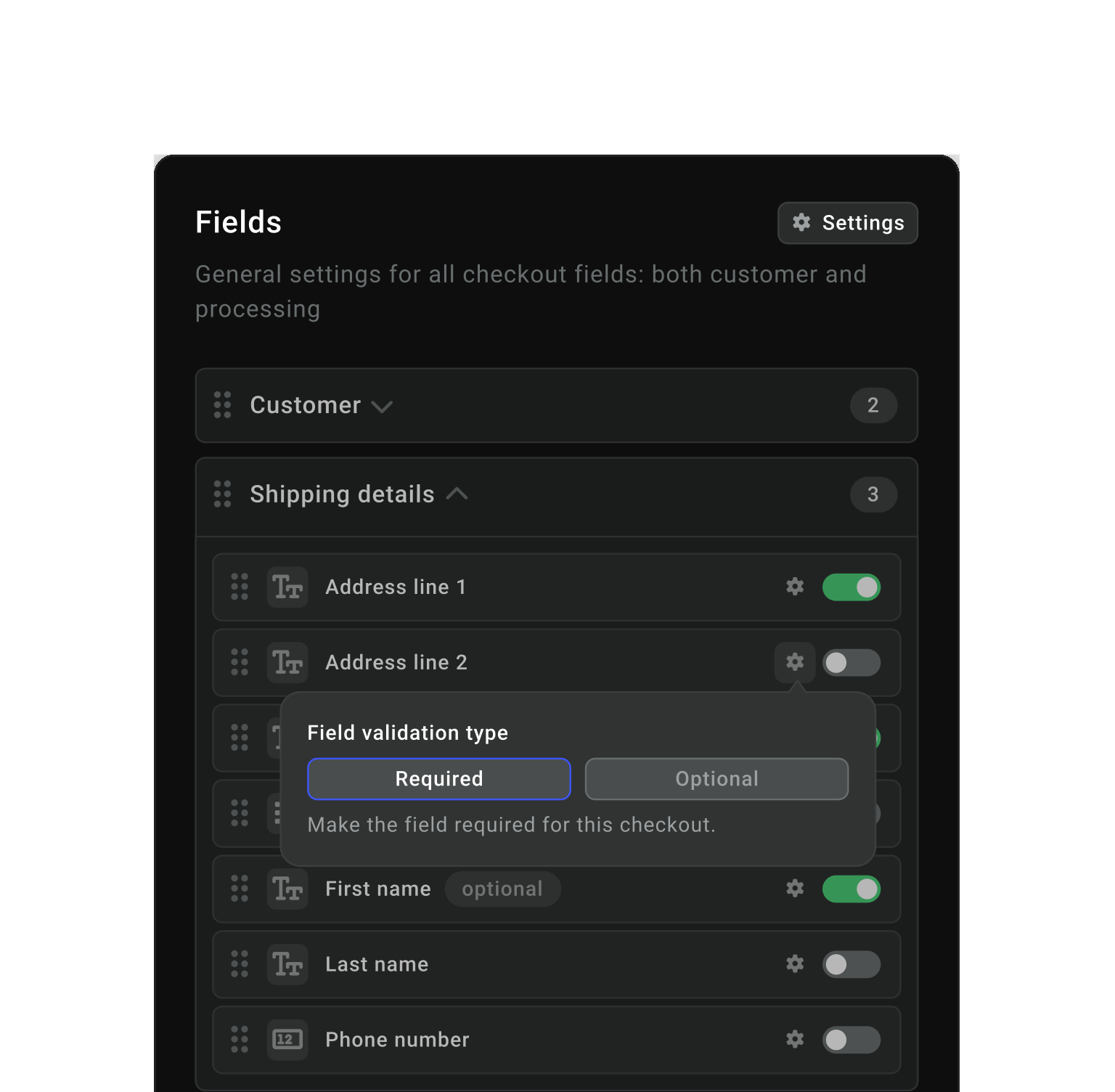 Add new fields on checkout
