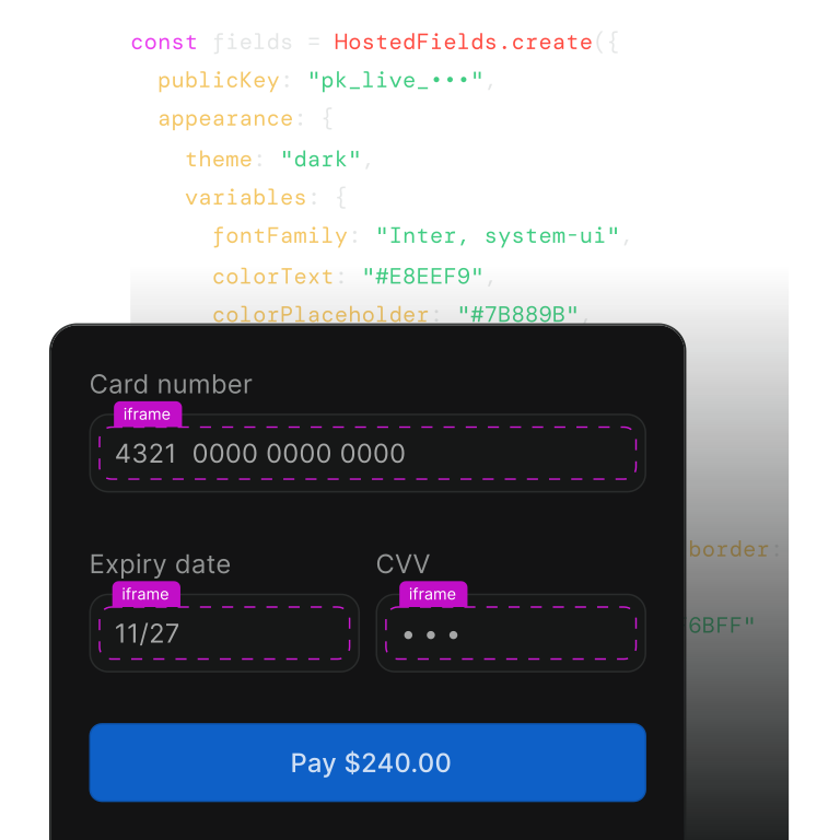 Hosted fields example