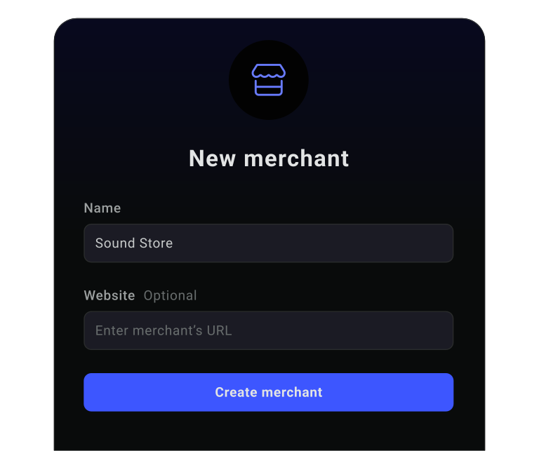 Create merchant account