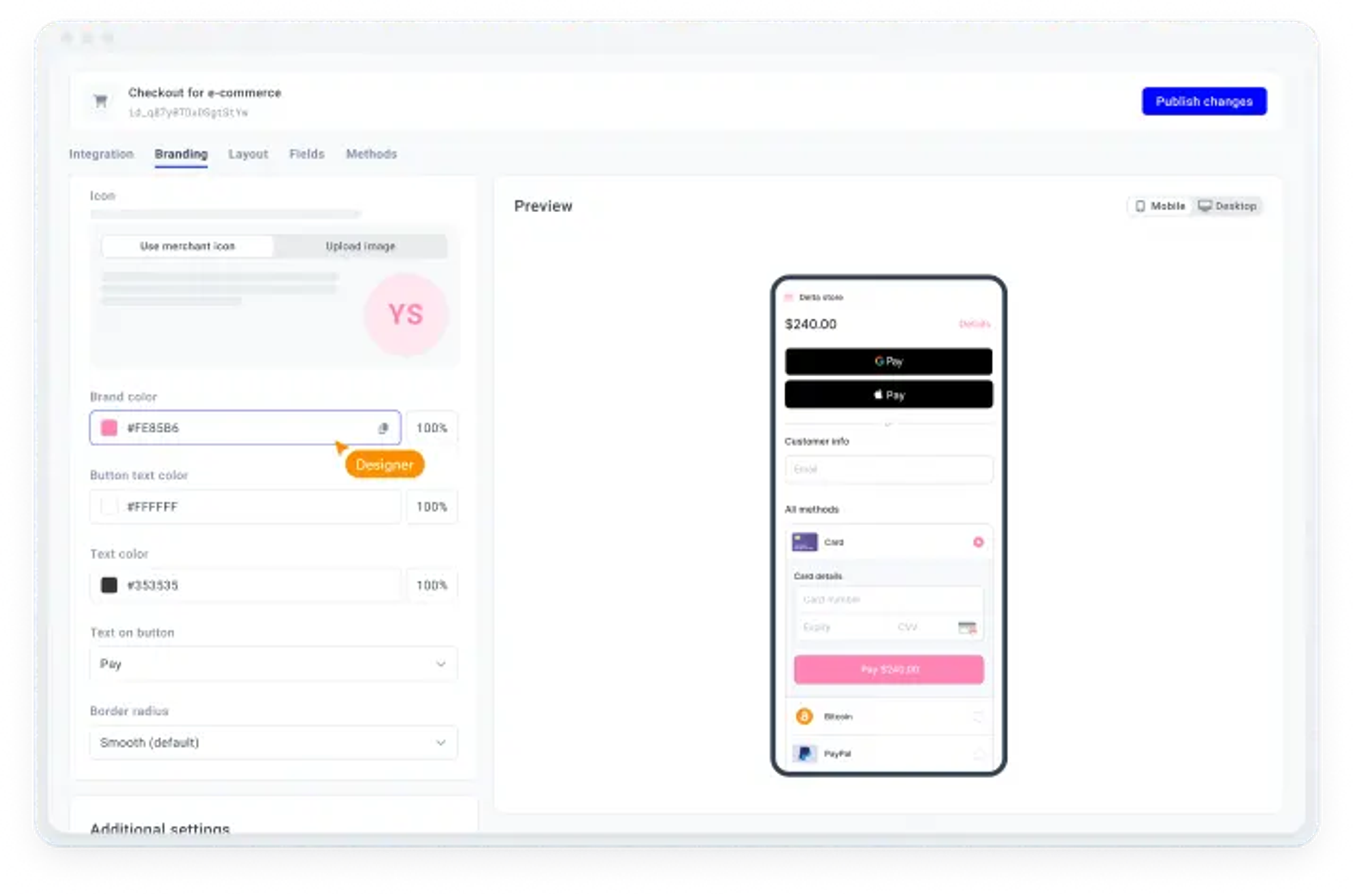 Interface for designers