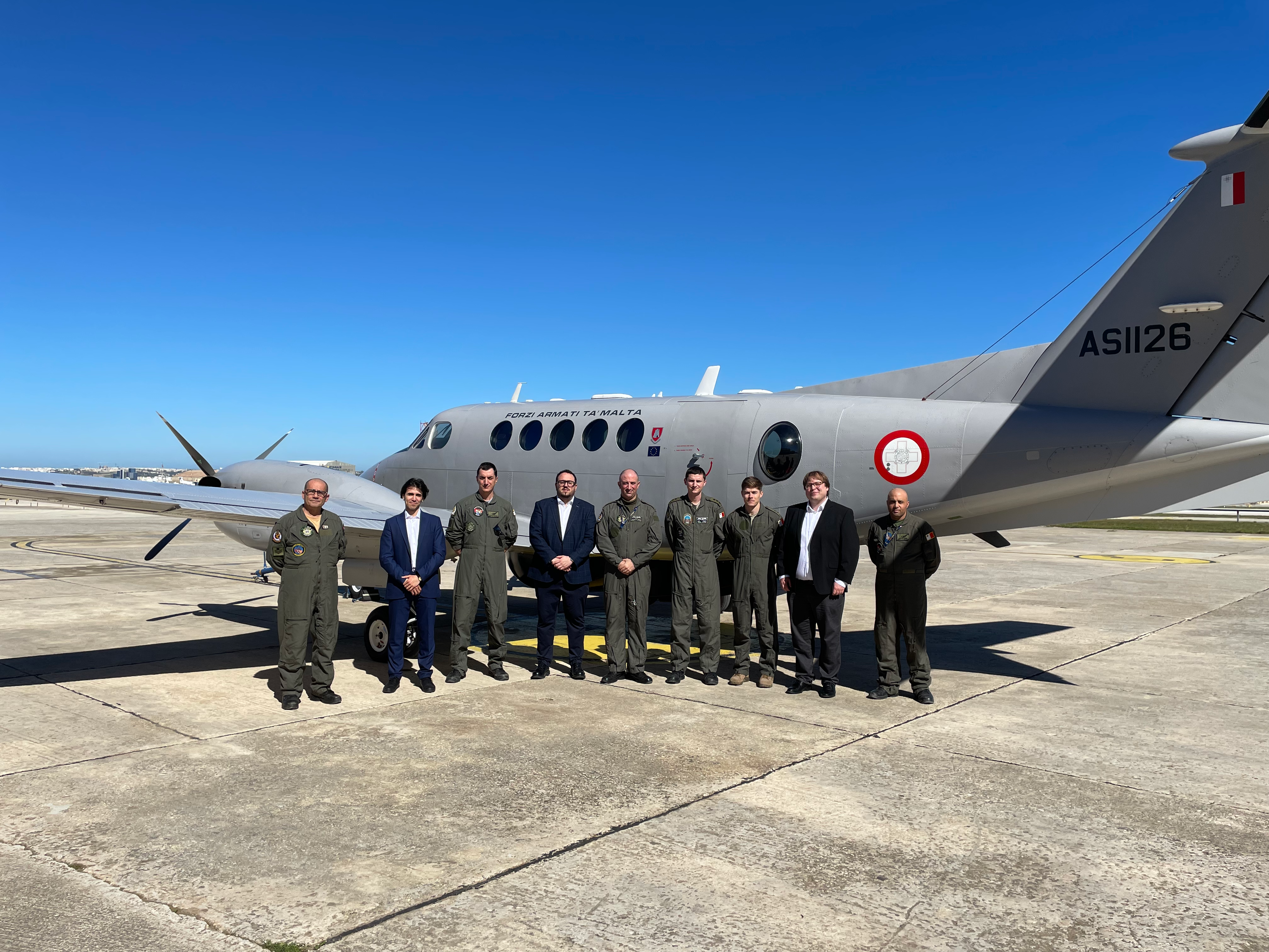 Malta Air Force, Aeordata and DMI team with the new aircraft