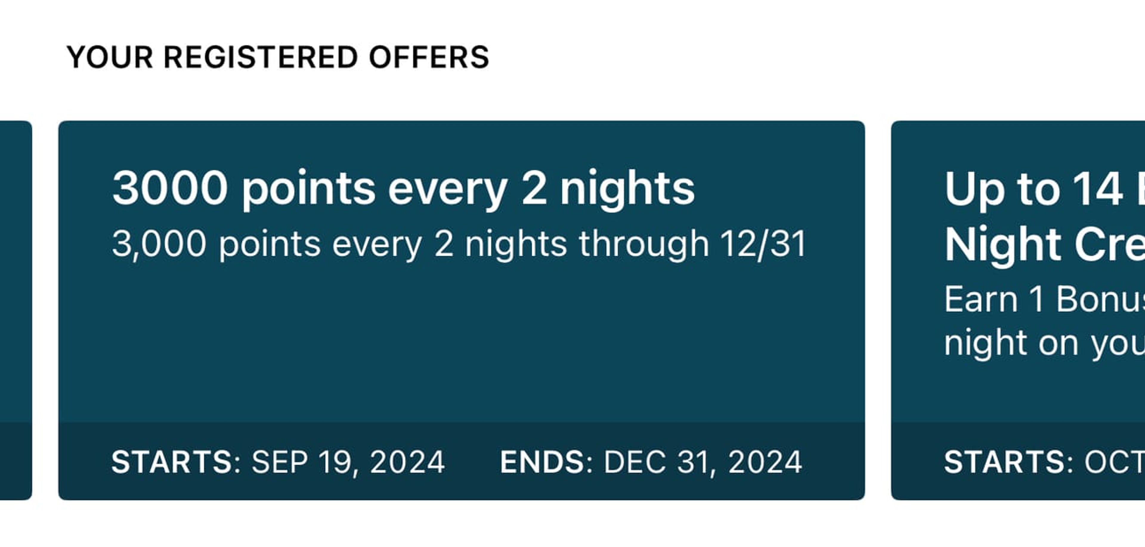 Example of a targeted offer I currently have in my account