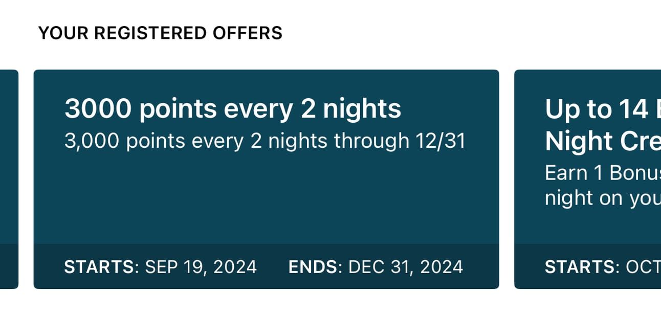 Example of a targeted offer I currently have in my account