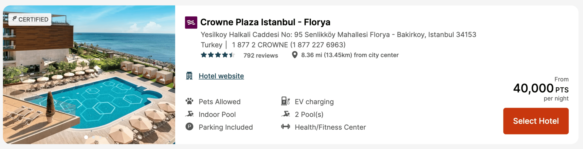 Screenshot from ihg.com