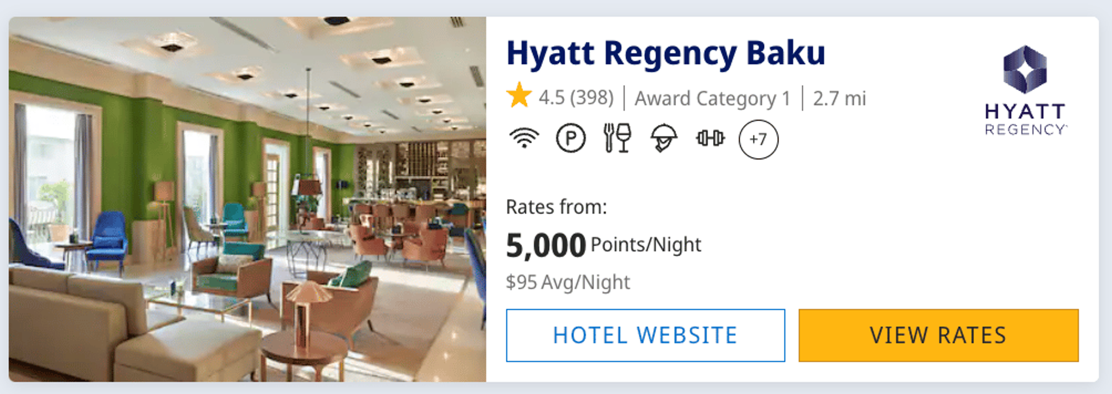 Hyatt Regency Baku for 5,000 points