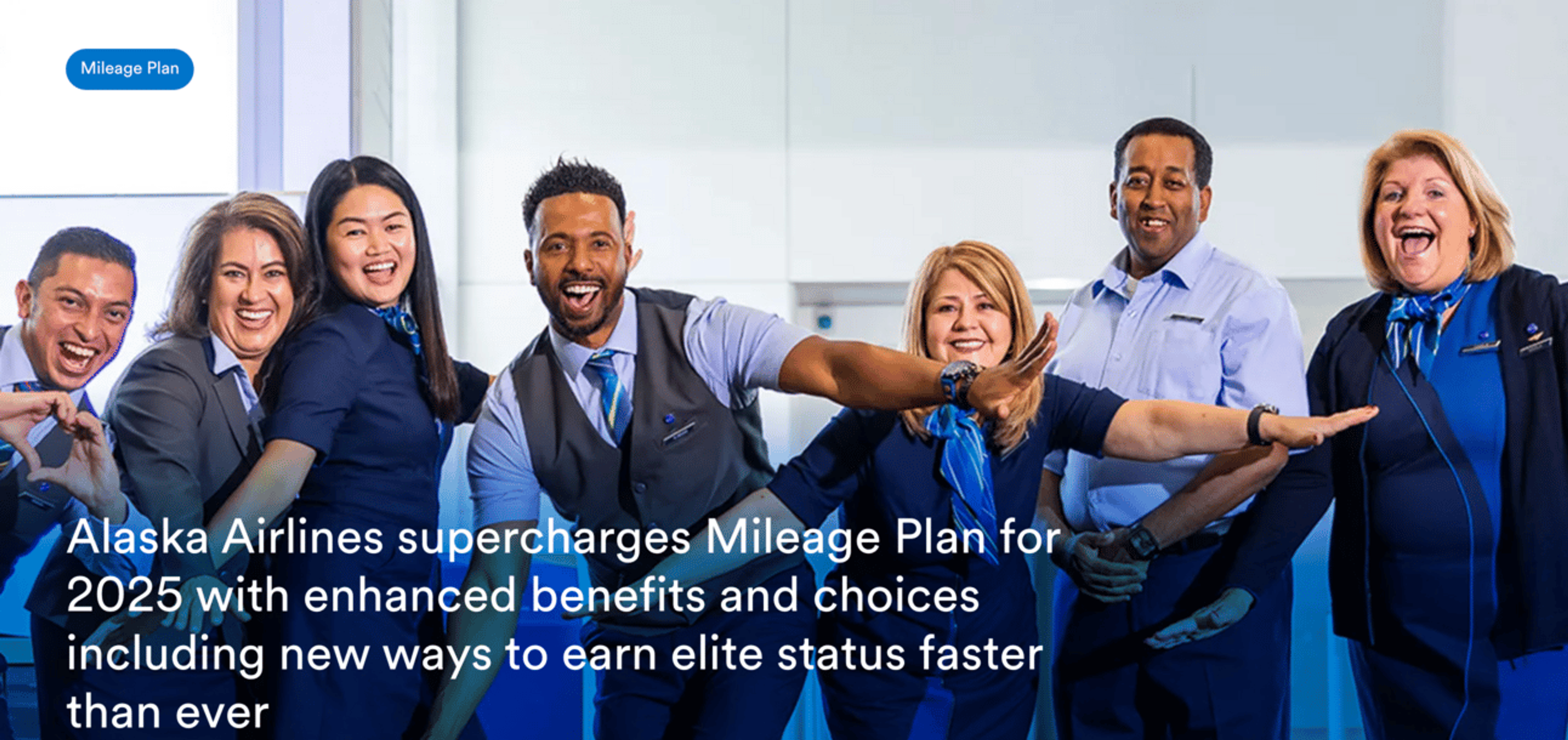 Photo of VERY happy Alaska airlines employees