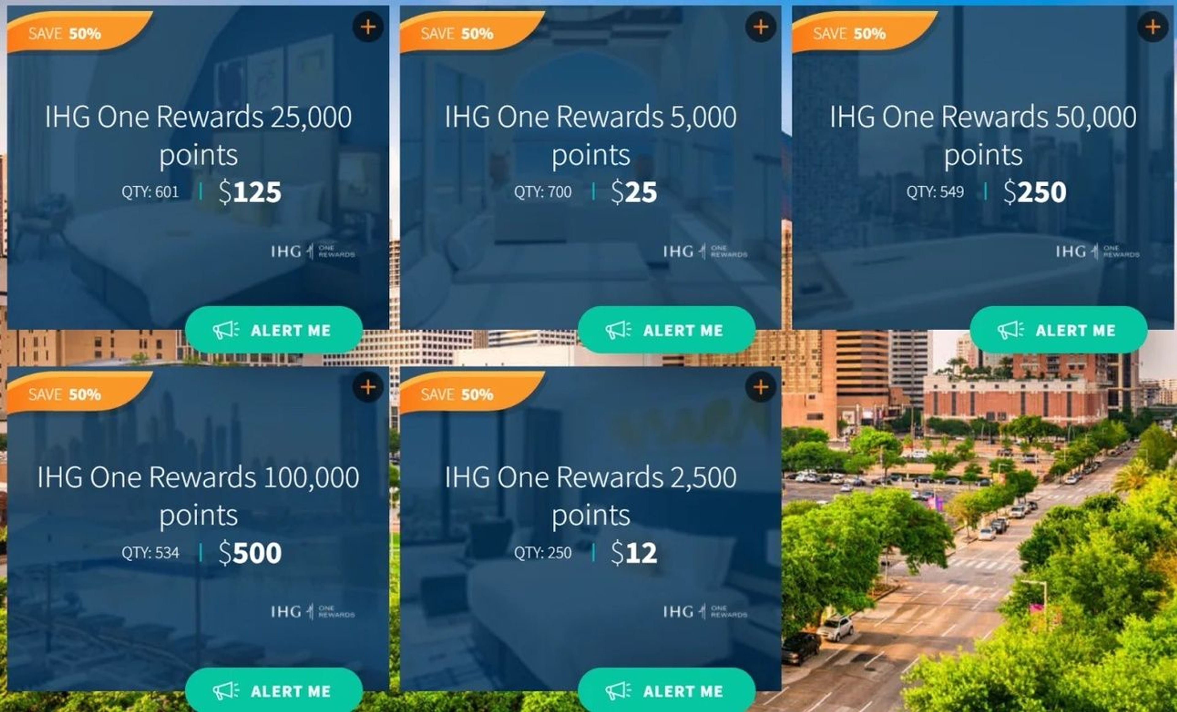 Daily Getaways IHG points sale