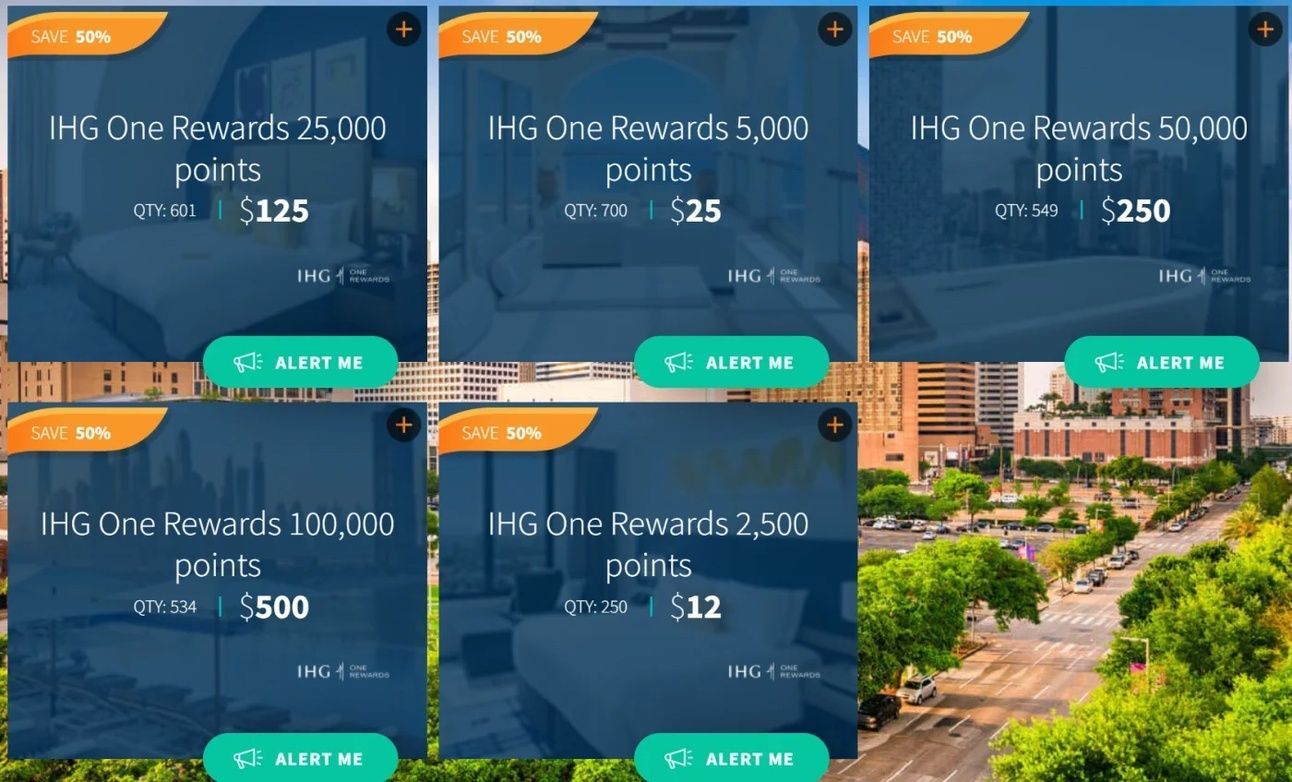 Daily Getaways IHG points sale