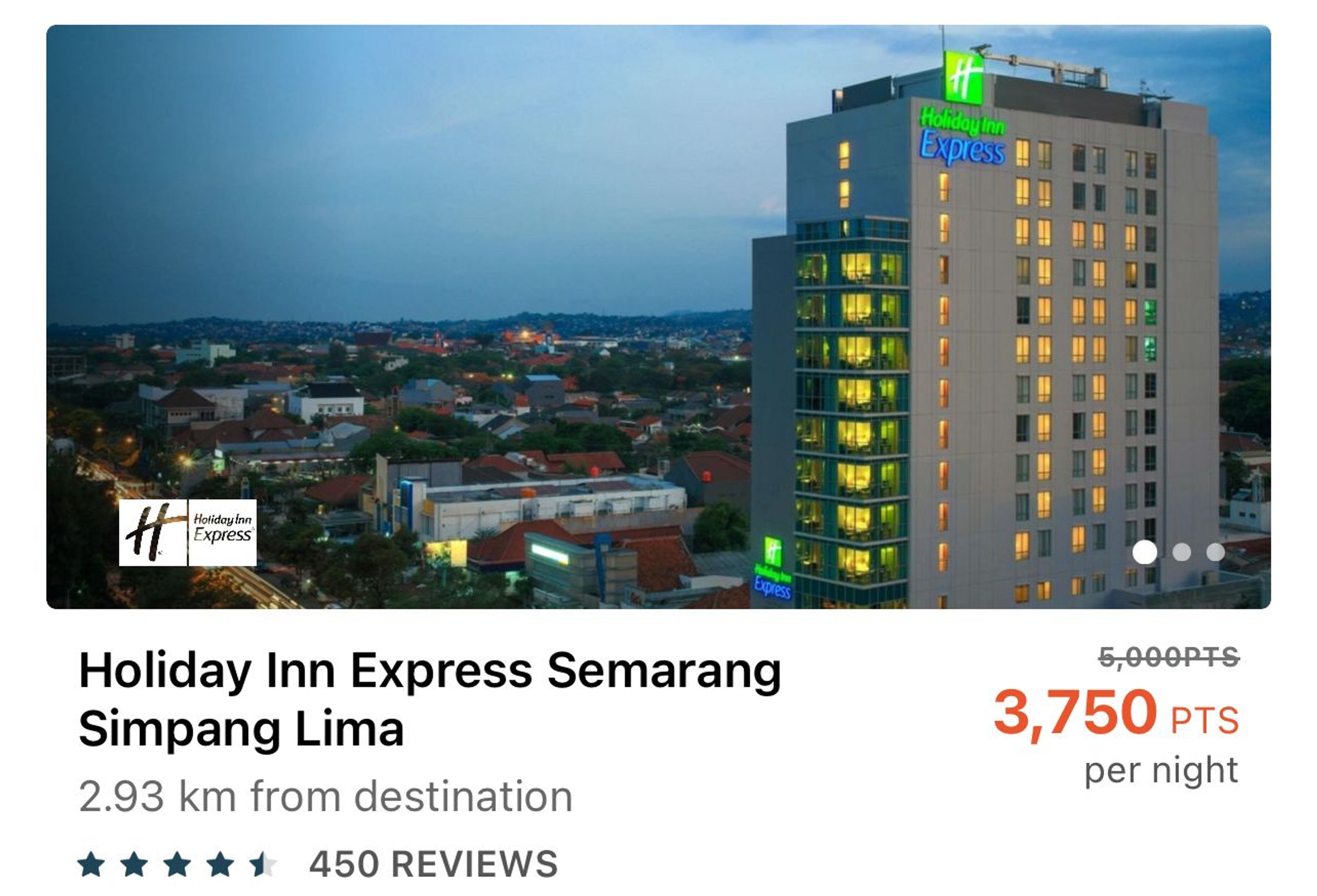 Holiday Inn Semarang for 3,750 points per night