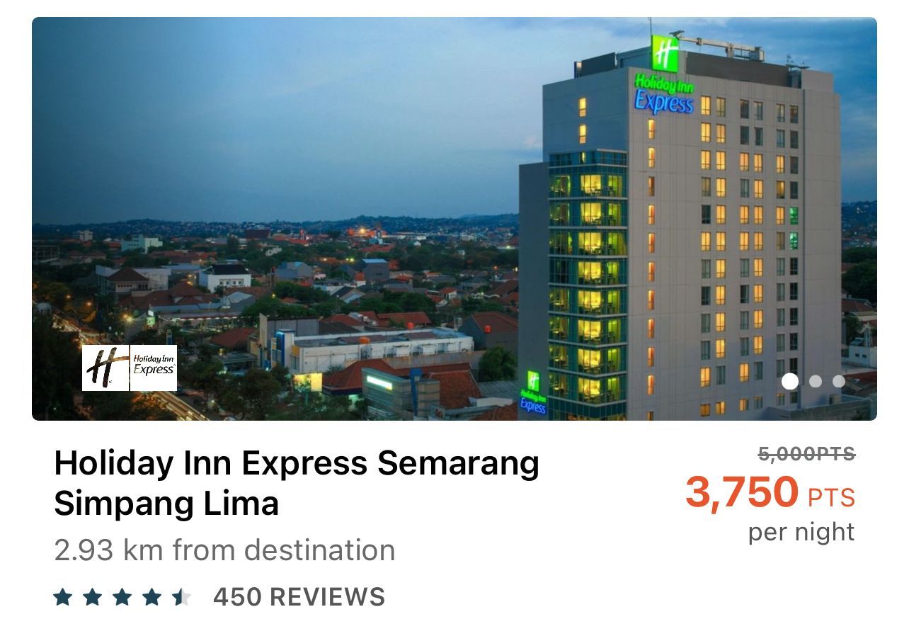 Holiday Inn Semarang for 3,750 points per night