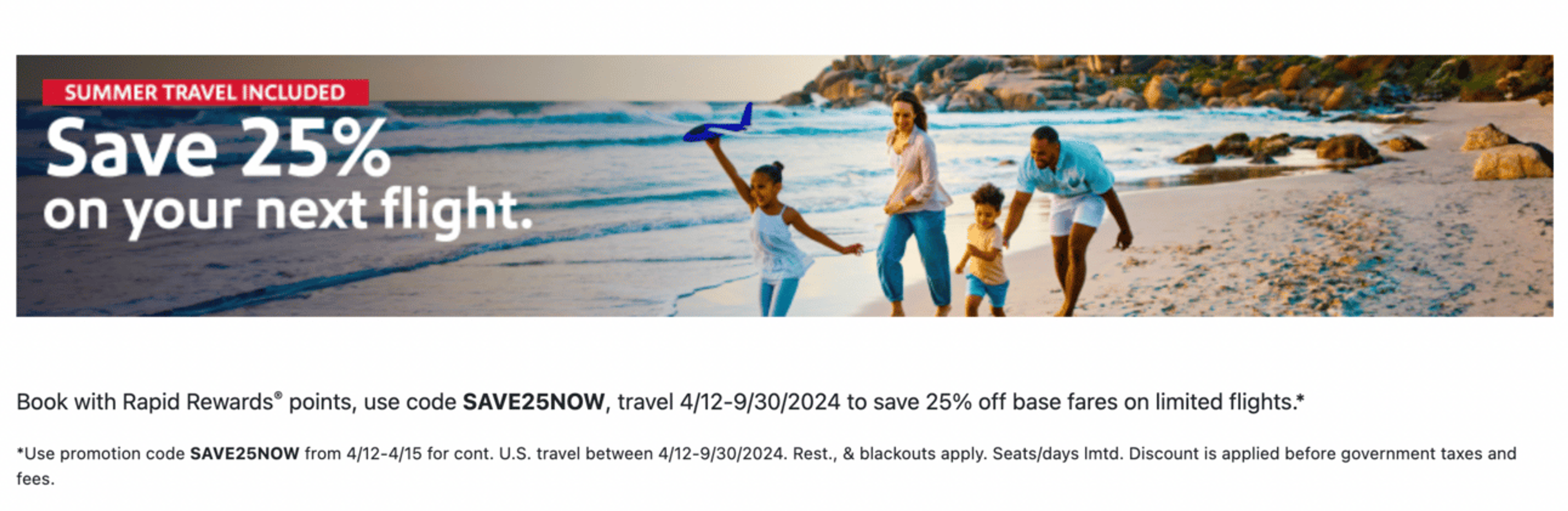 Southwest 25% award sale
