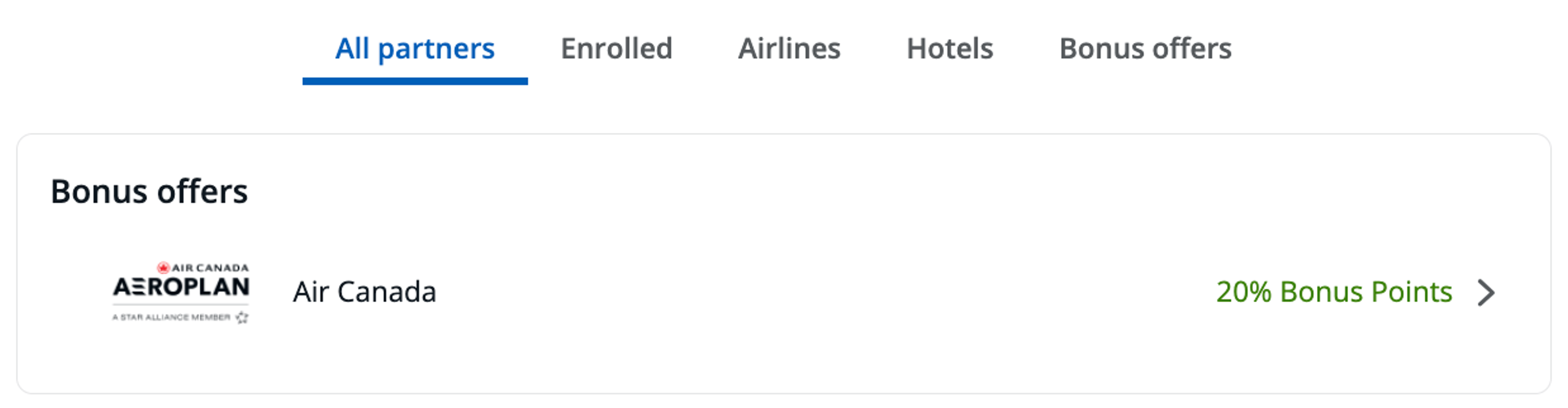 20% transfer bonus to Aeroplan