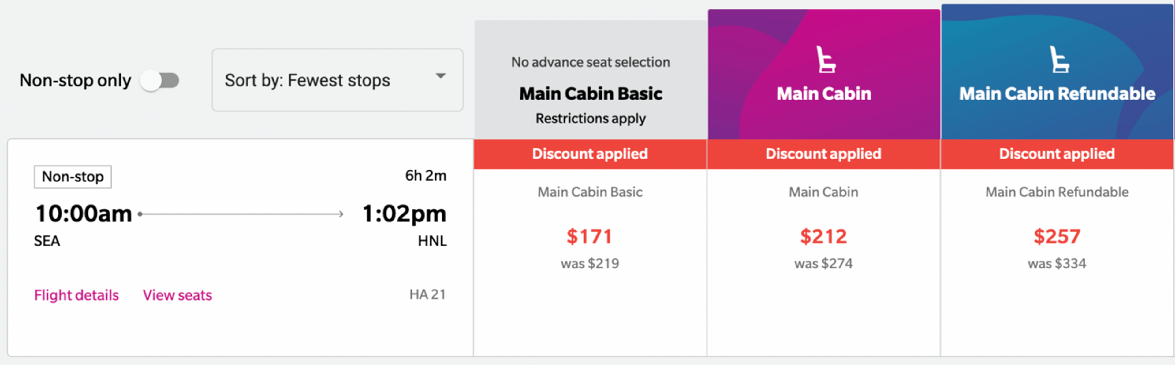 Seattle to Honolulu for $171