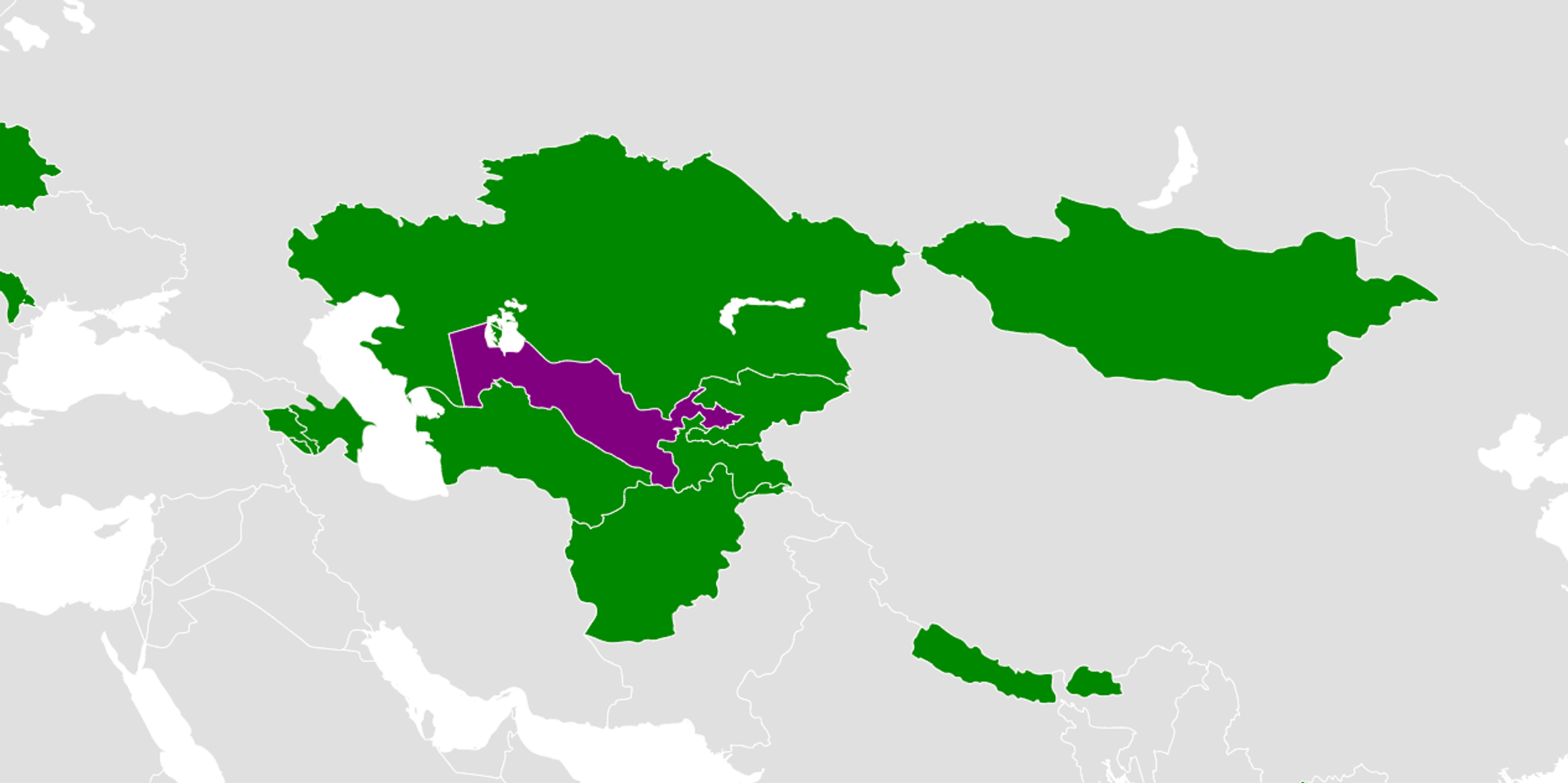 Uzbekistan is seen here, bein’ purple.