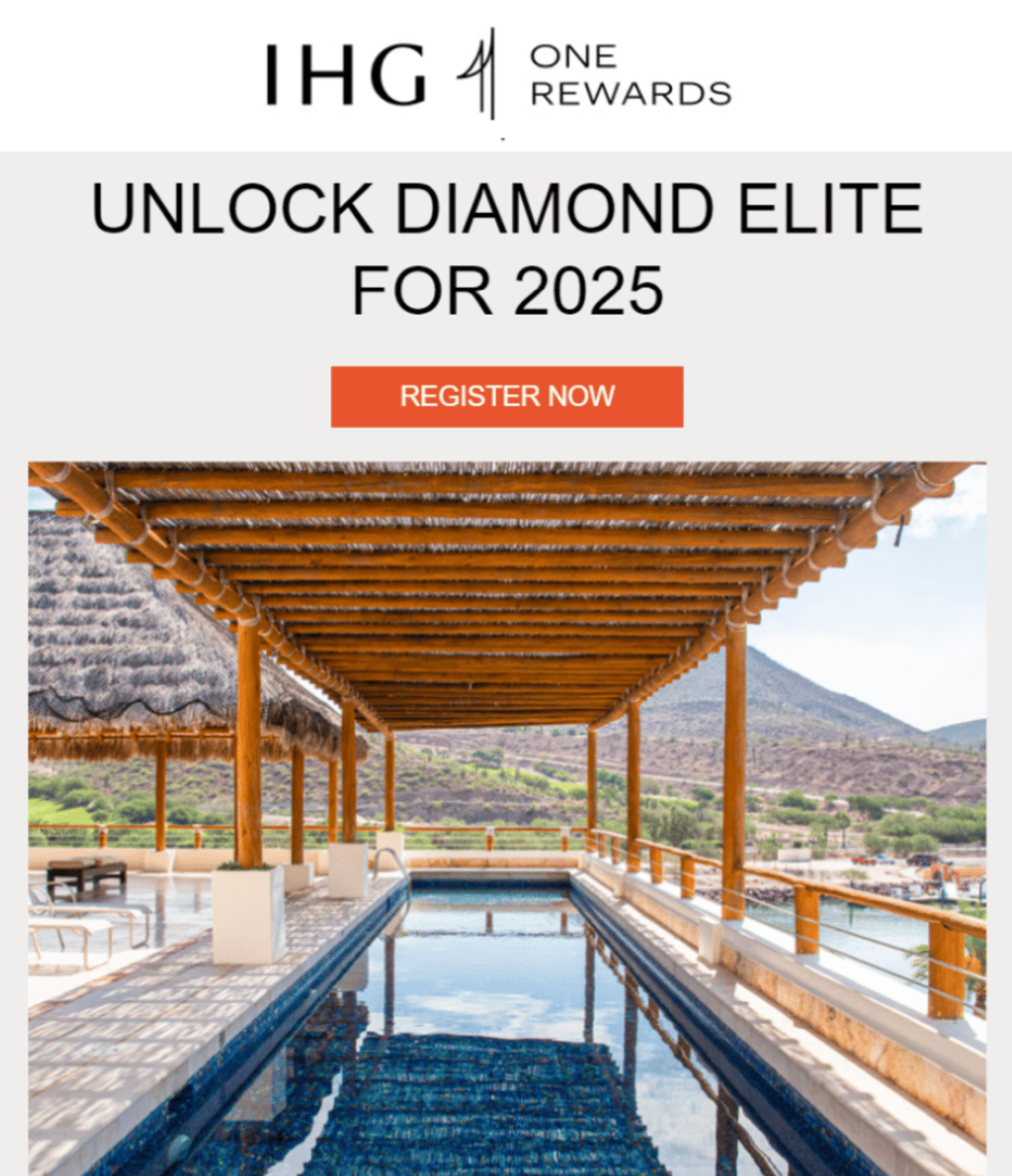 Screenshot from IHG's email offer to fast track to Diamond status