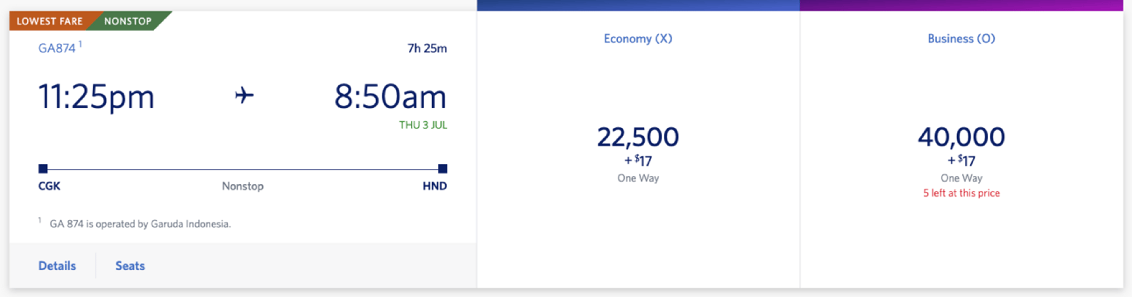 Jakarta to Tokyo for 22,500 Delta SkyMiles