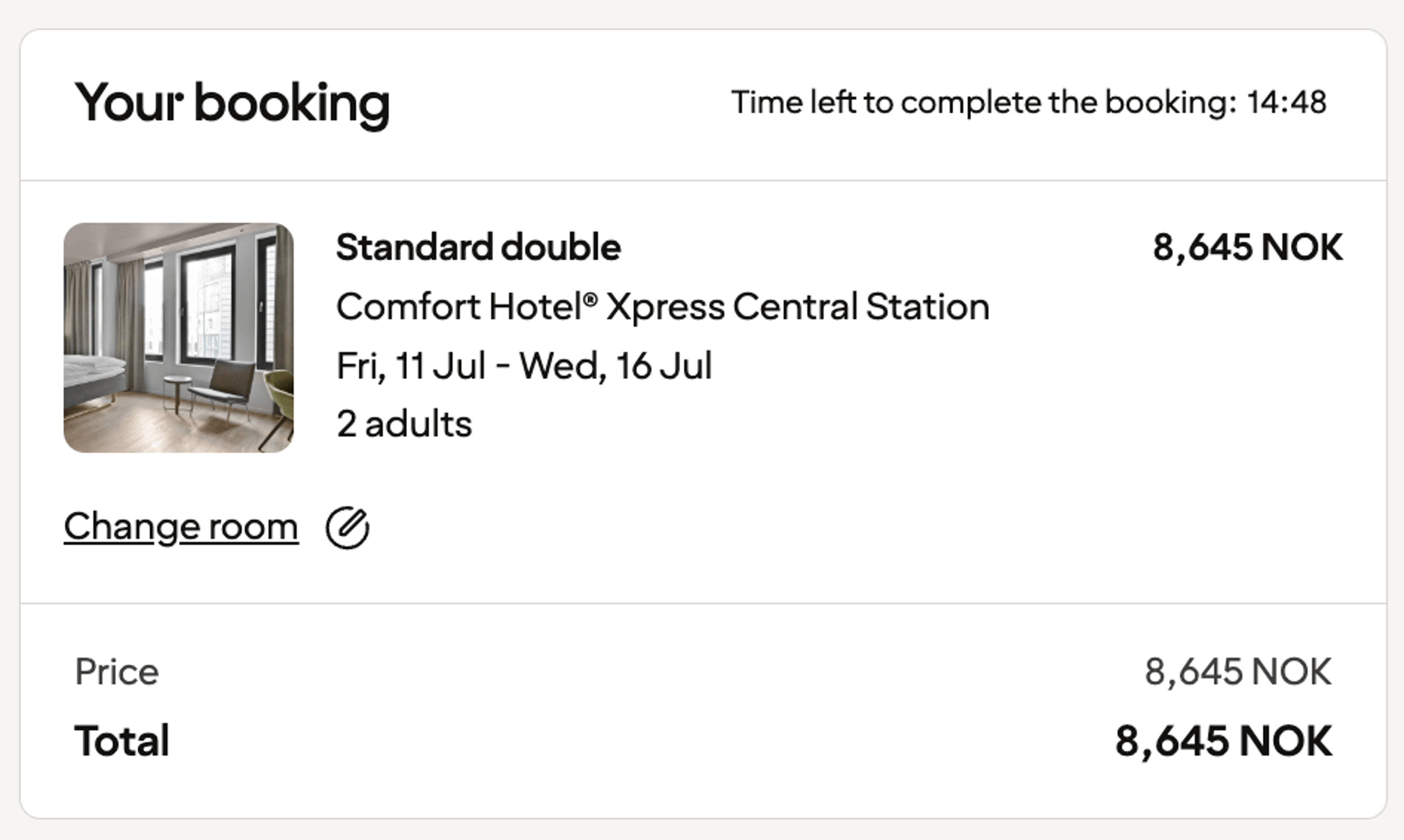Example of expensive hotel booking in Oslo