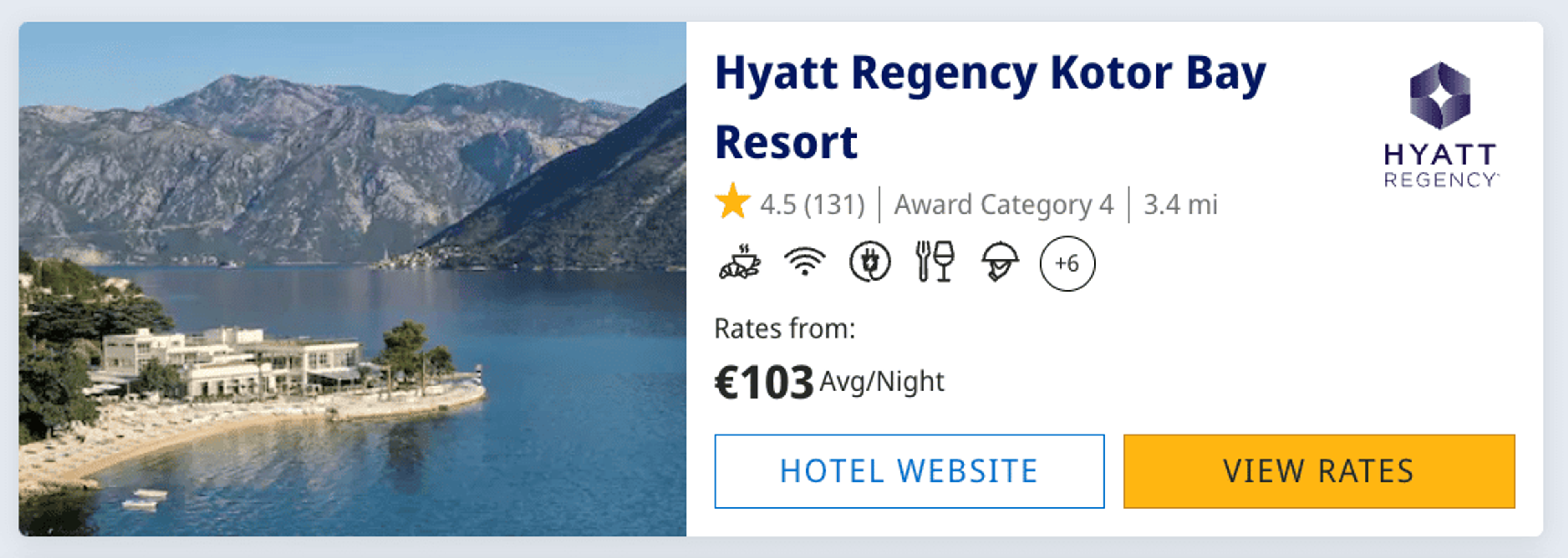 Hyatt Regency Kotor Bay for $103 per night