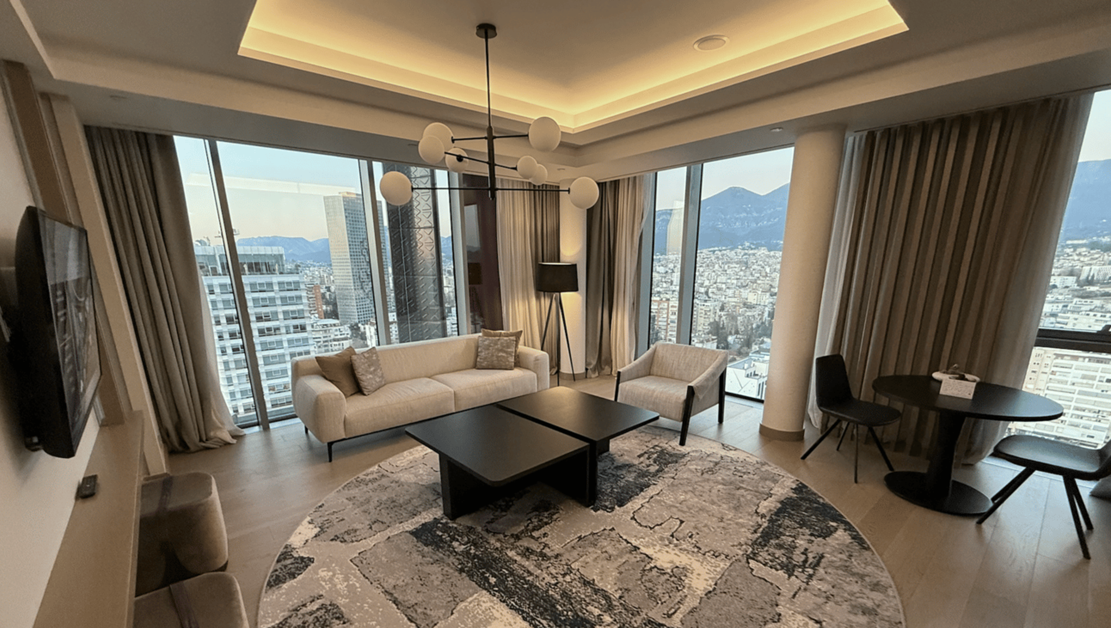 My suite living room at the Tirana Marriott hotel