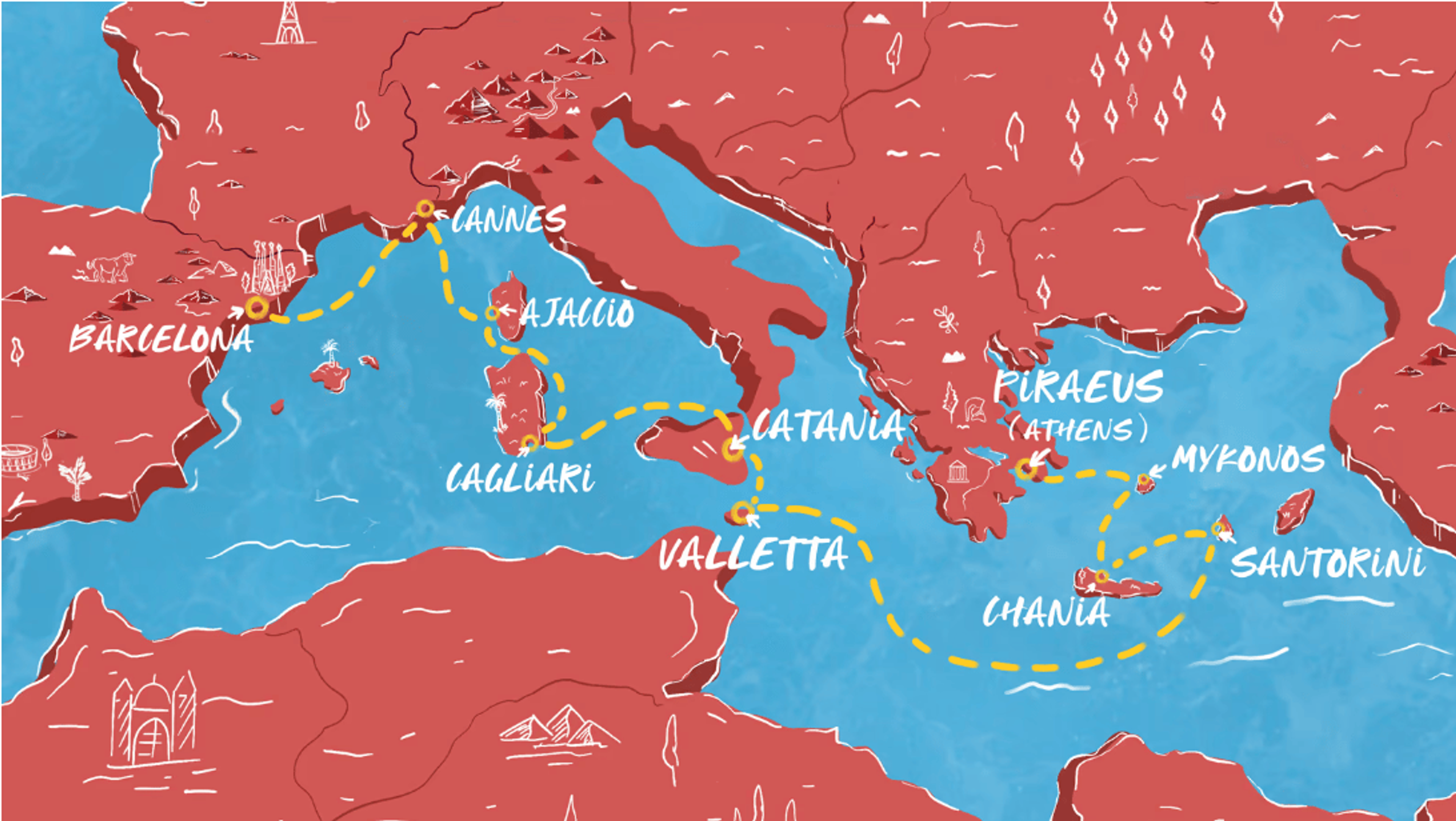 Virgin Voyages Mediterranean itinerary