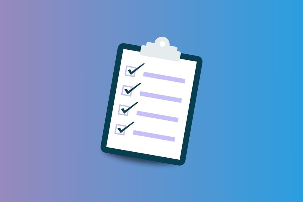 Checklist on clip board
