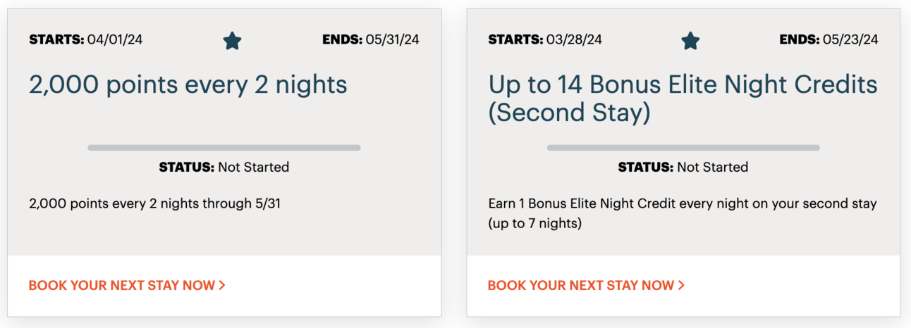 Example of two IHG promos that you can currently stack