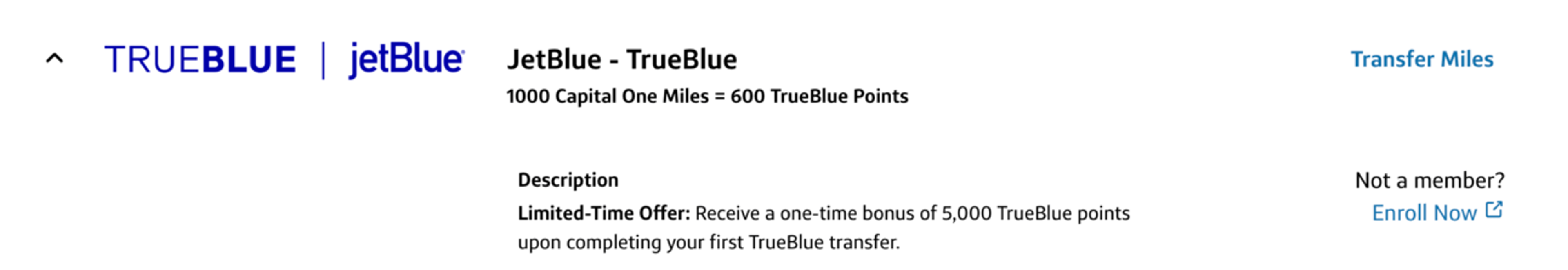 Transfer Capital One miles to JetBlue at a crappy ratio