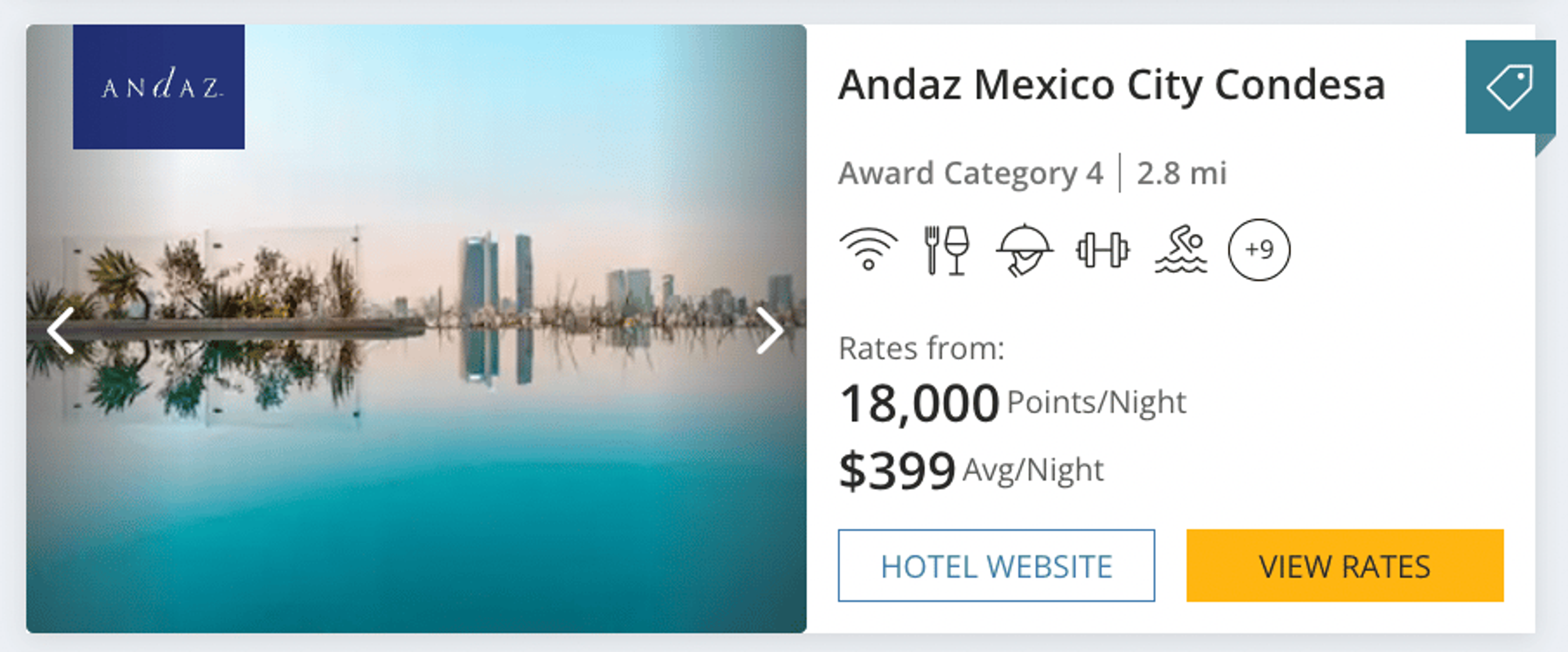 Andaz Mexico City for $399 or 18,000 points per night