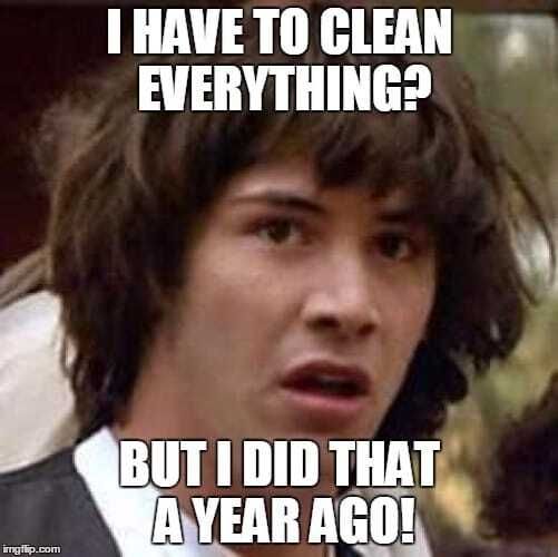 Meme about cleaning rooms