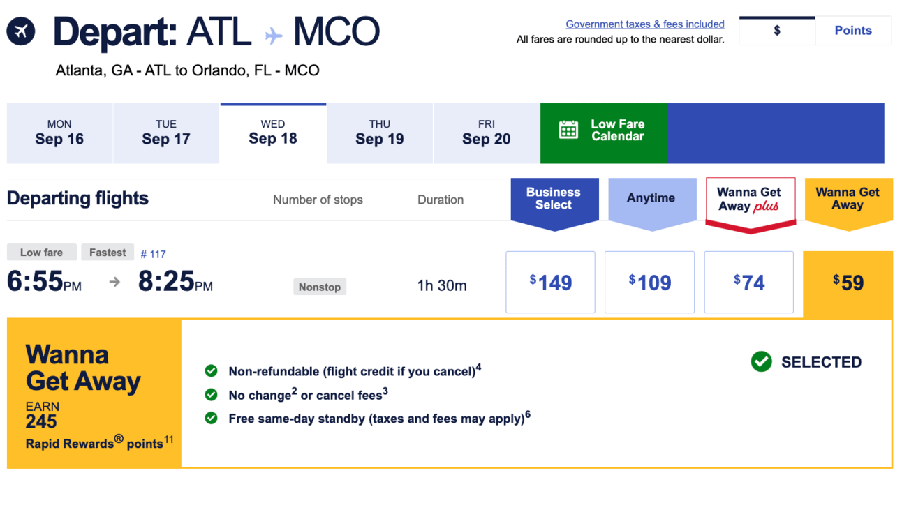 ATL-MCO for $59