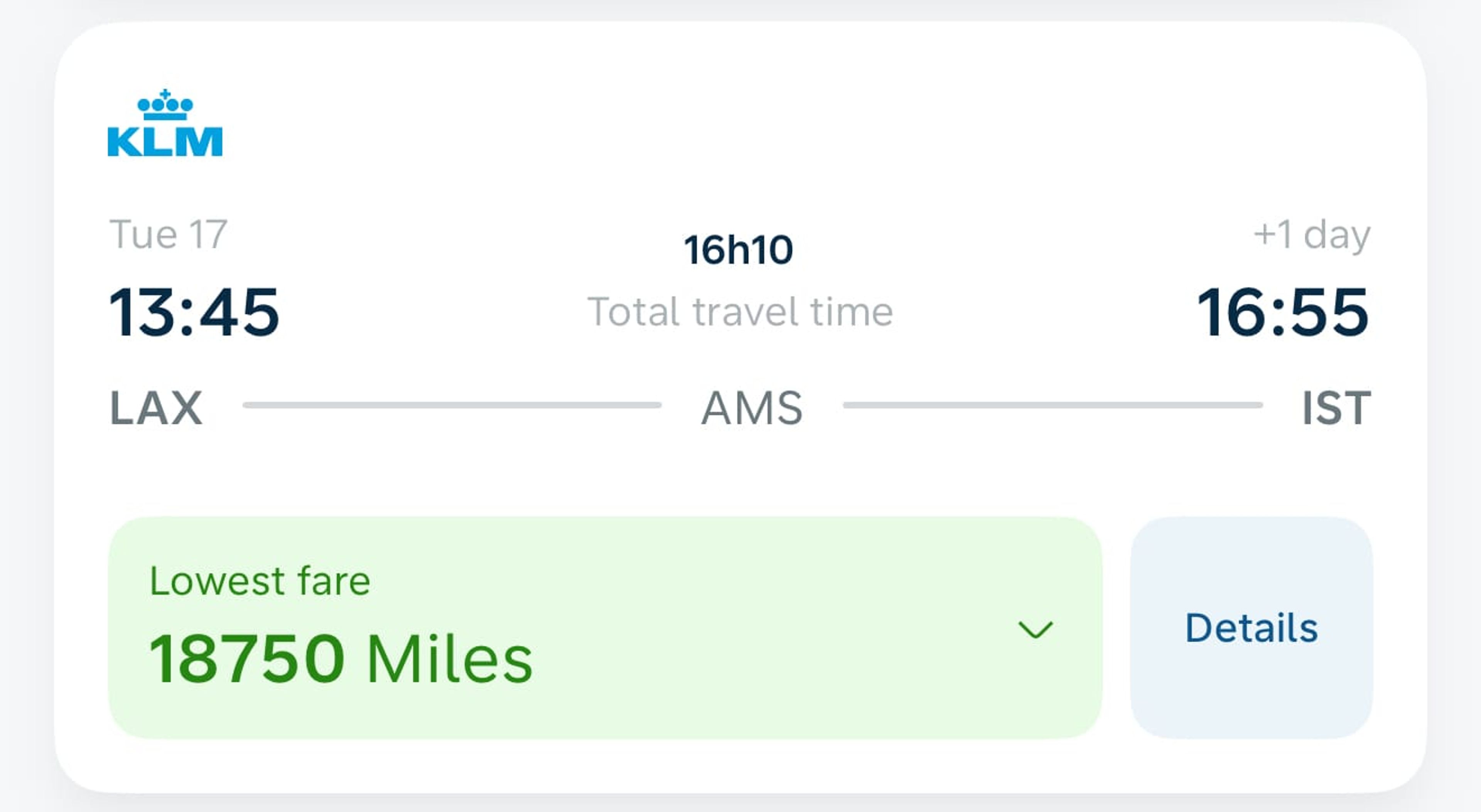 Los Angeles to Istanbul for 18,750 Flying Blue miles