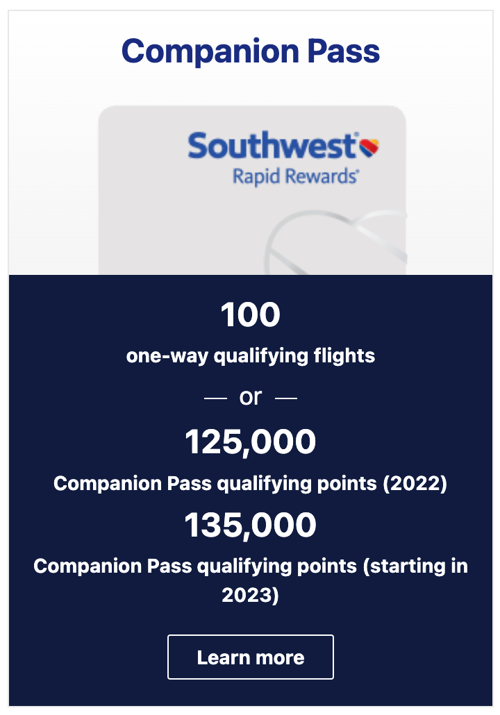 Southwest companion pass