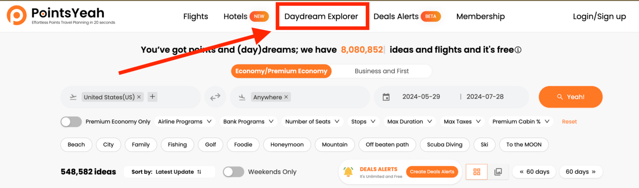 Points Yeah "Daydream Explorer" tool