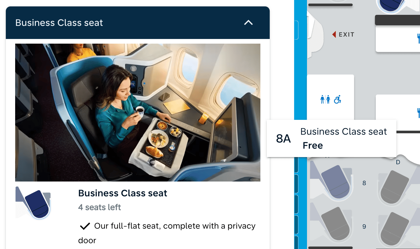 Free seat selection